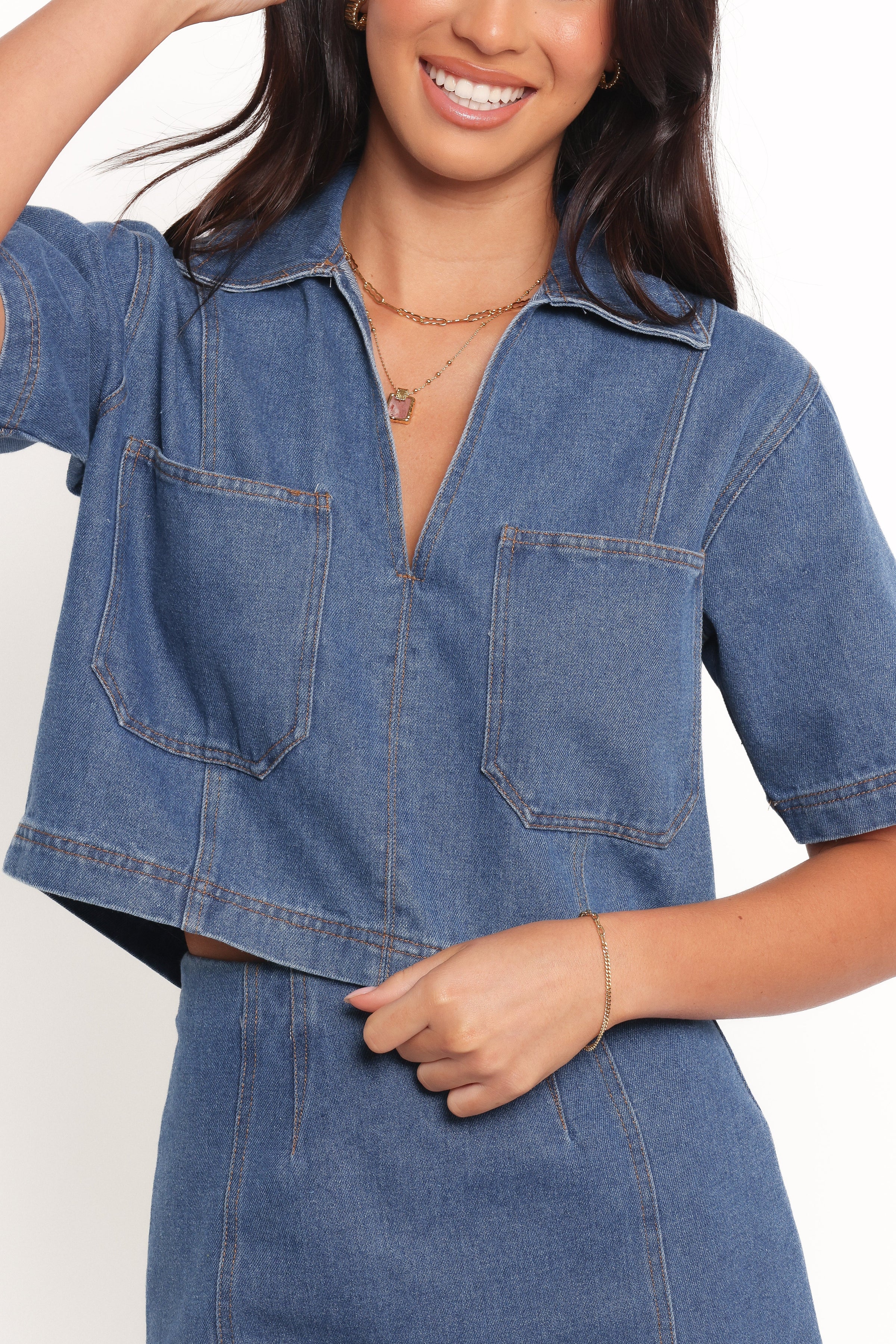 Petal and Pup USA SETS Cera Two Piece Set - Medium Denim