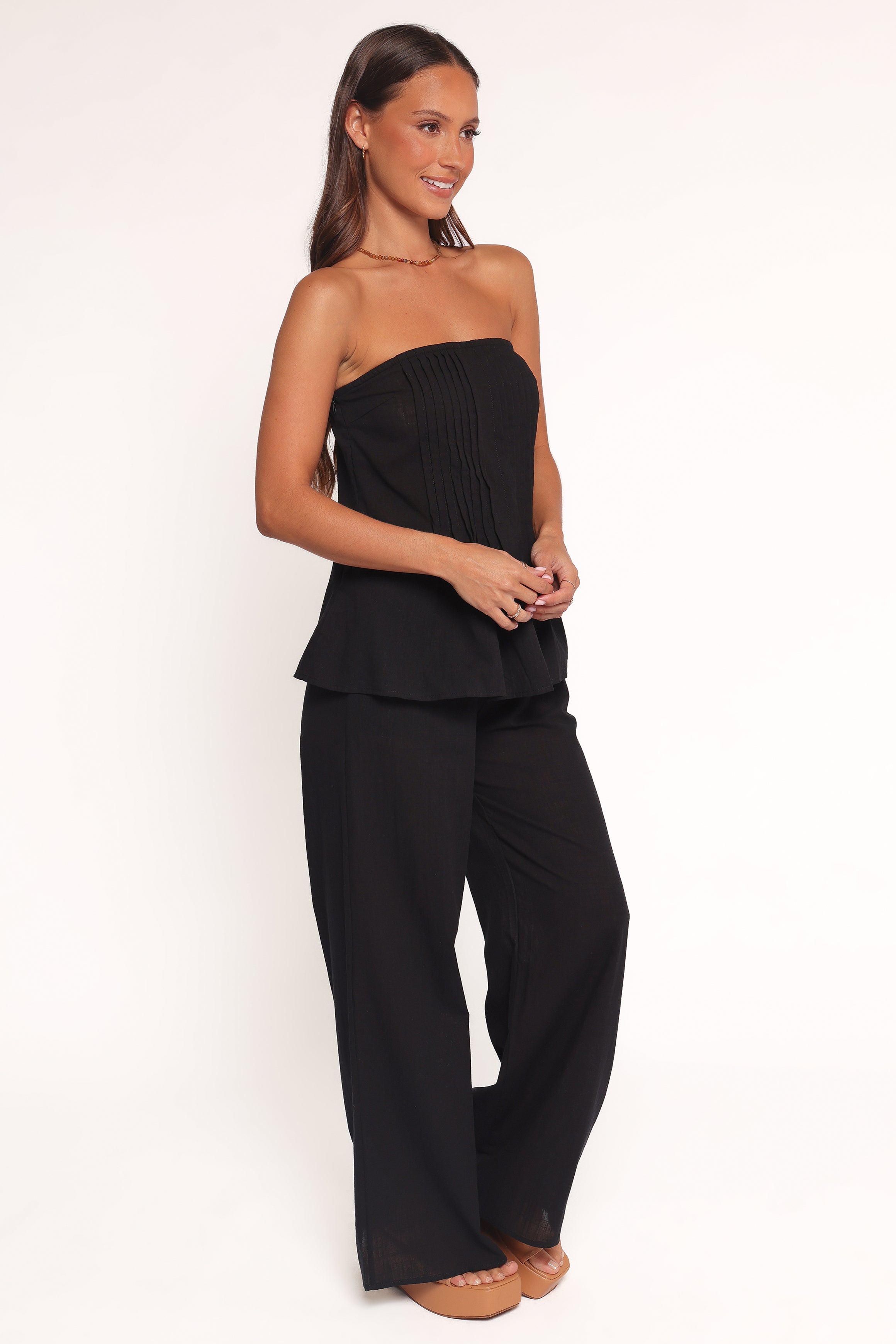 Petal and Pup USA SETS Charlie Strapless Pant Set - Black (Hold for Rack)