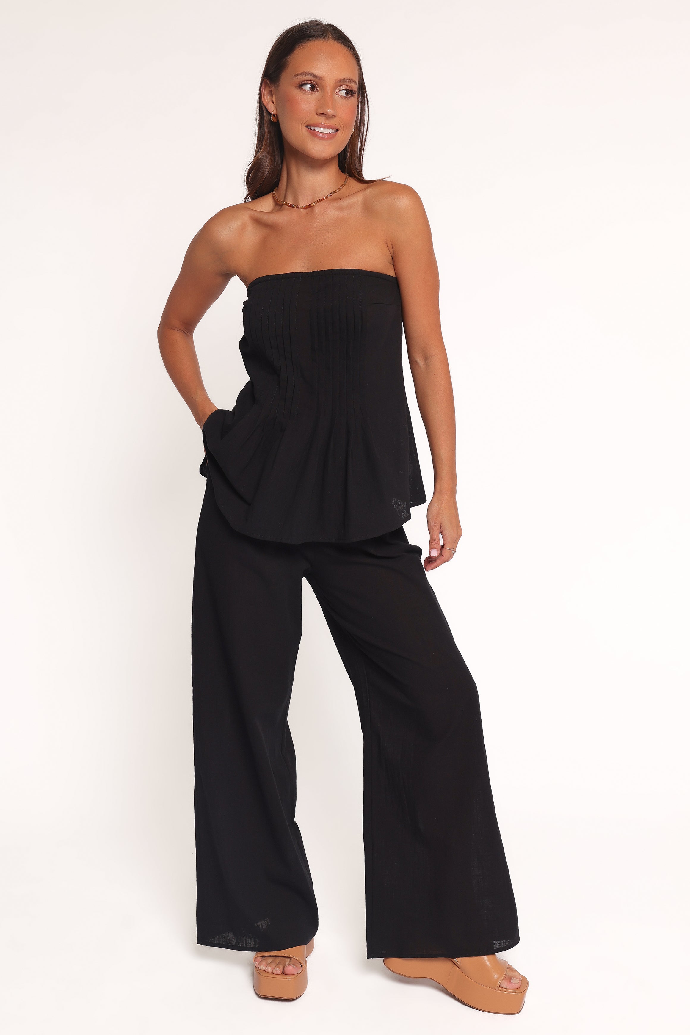 Petal and Pup USA SETS Charlie Strapless Pant Set - Black (Hold for Rack)