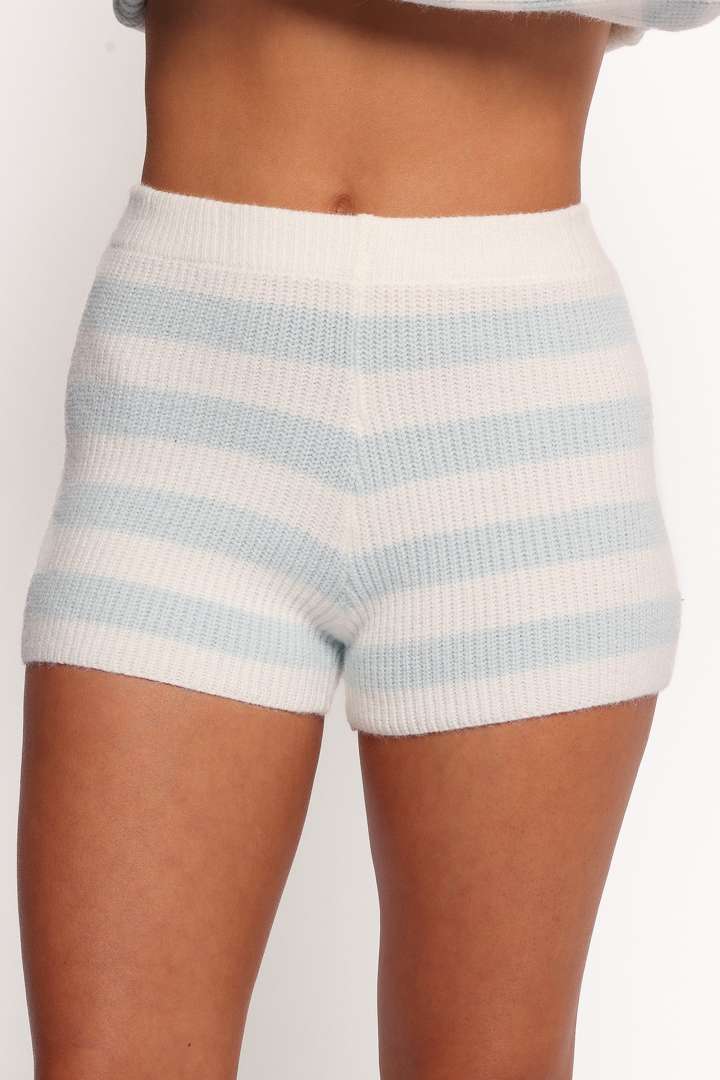 Petal and Pup USA SETS Ciaran Knitted Short Set - Cream Blue