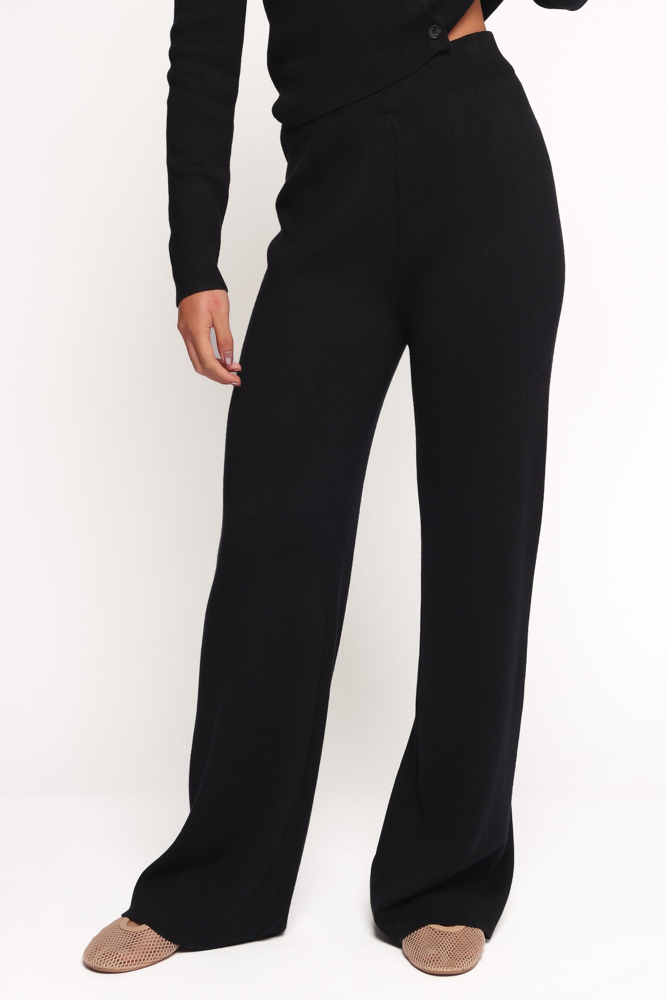 Petal and Pup USA SETS Elliot Knitted Pant Set - Black