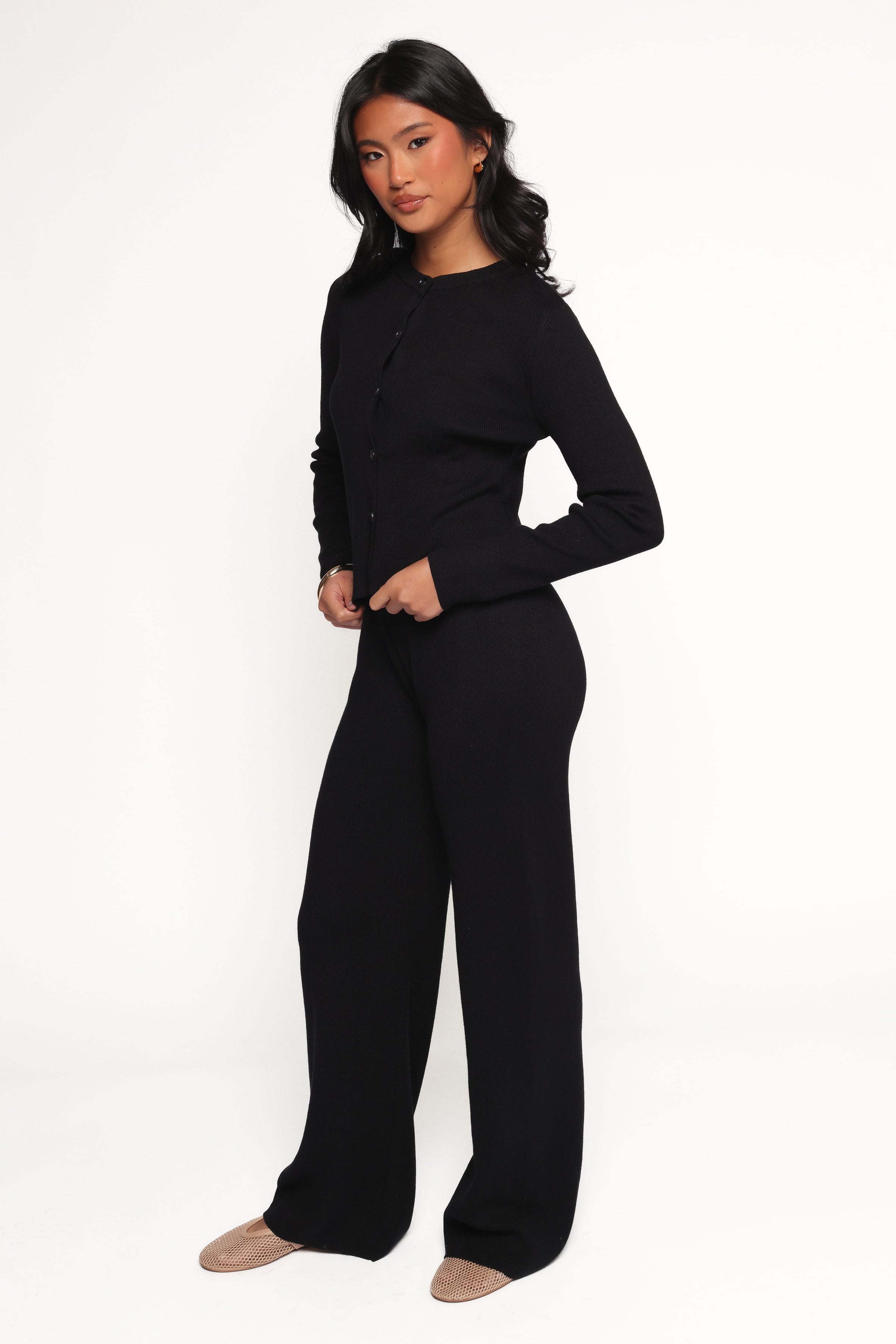 Petal and Pup USA SETS Elliot Knitted Pant Set - Black