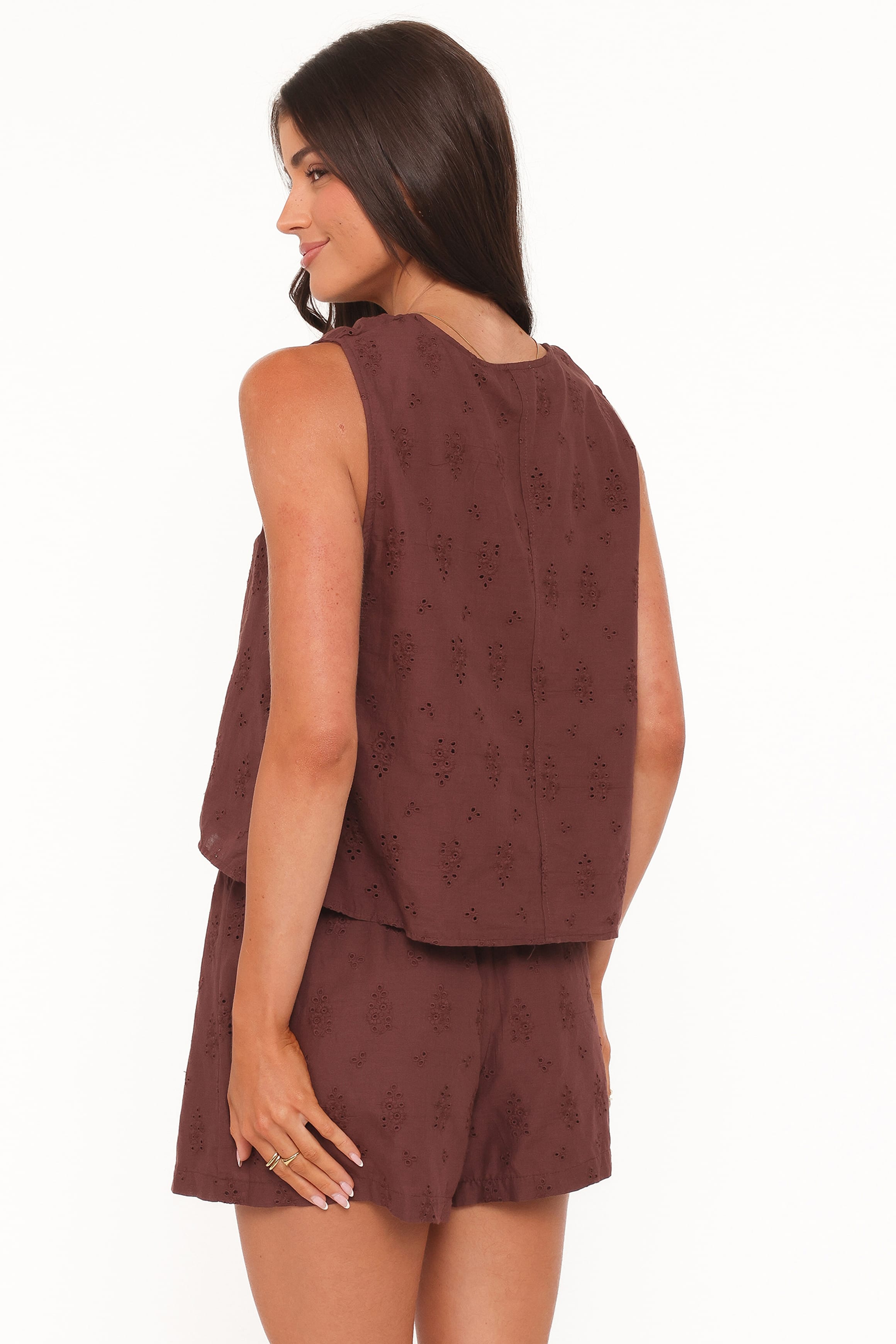 Petal and Pup USA SETS Faela Short Set - Brown Broderie