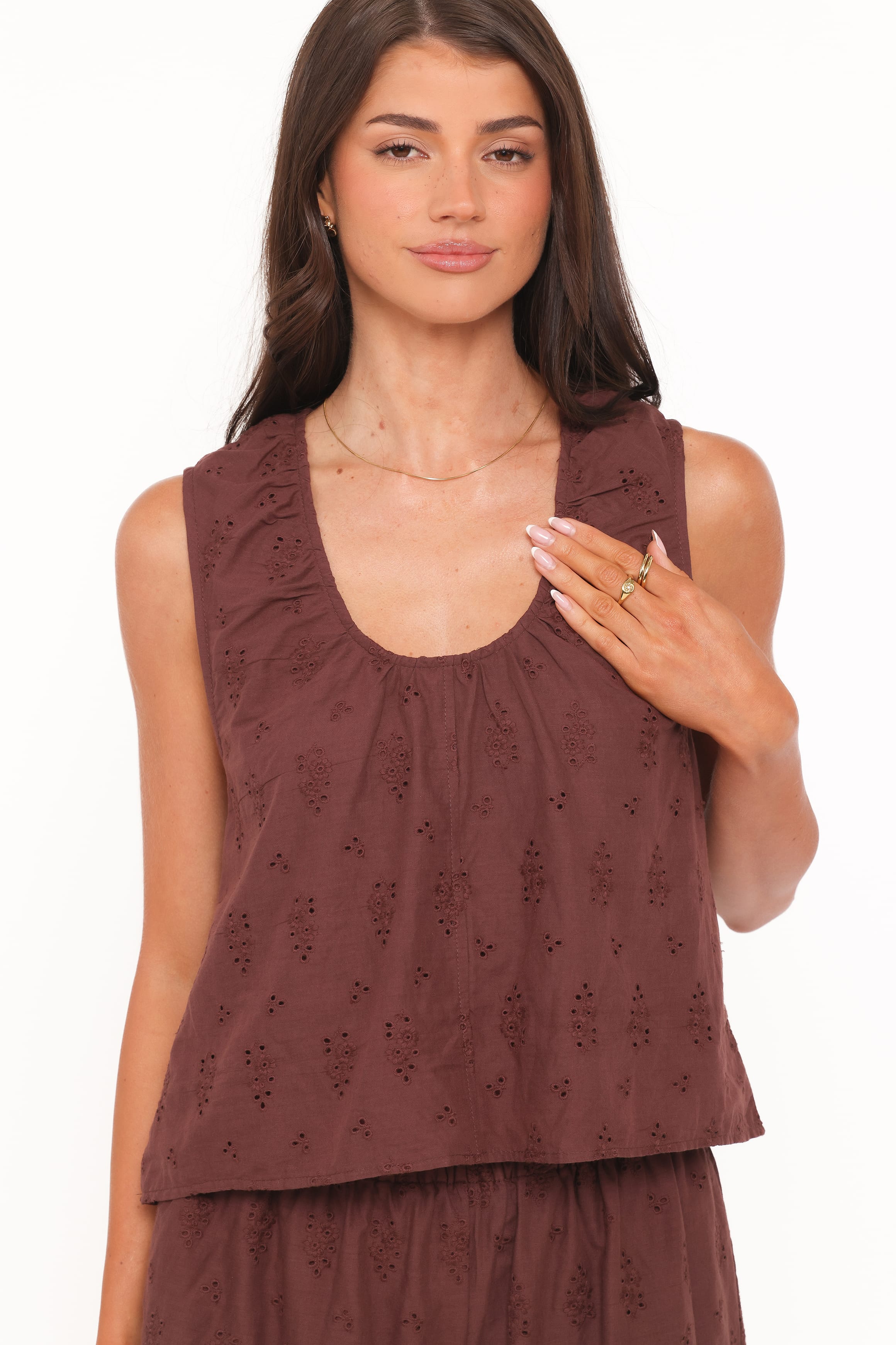 Petal and Pup USA SETS Faela Short Set - Brown Broderie