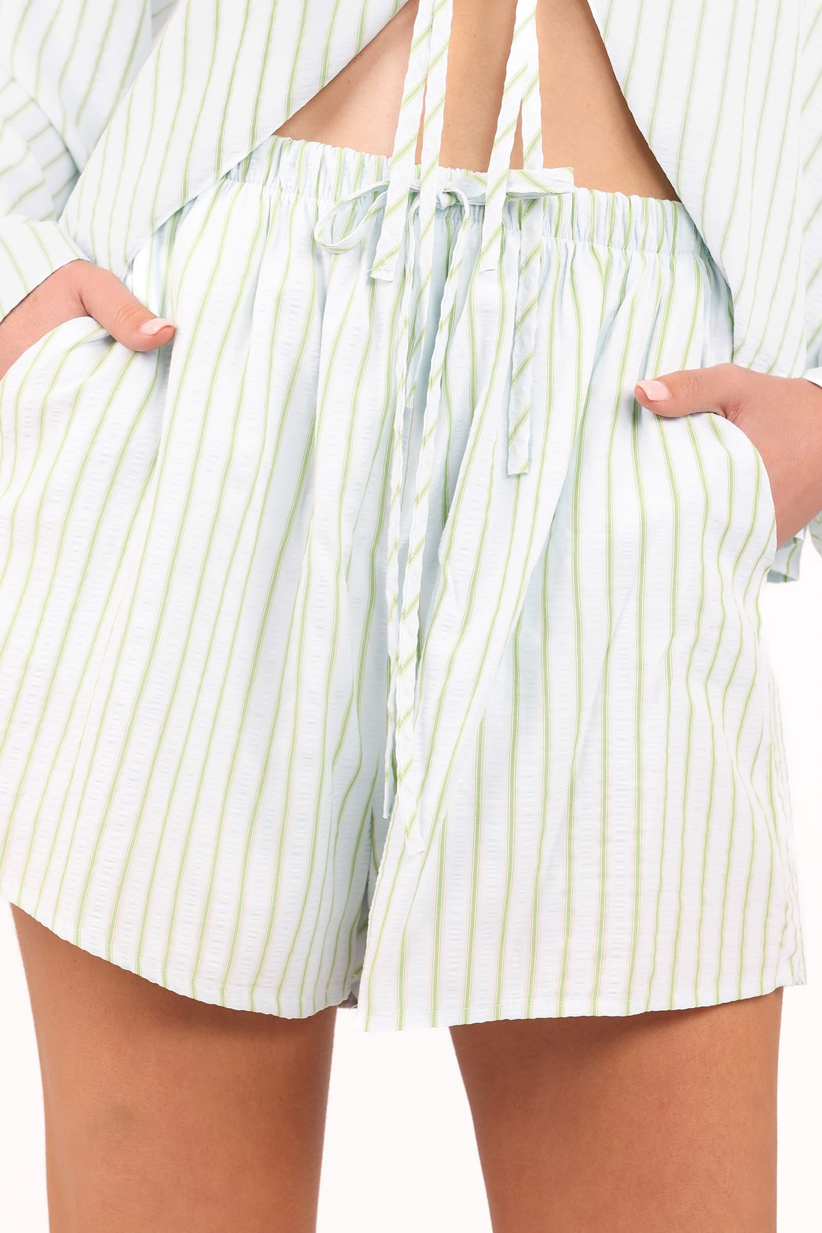 Petal and Pup USA SETS Flynn Short Set - Green Blue Stripe (Hold for Amazon)
