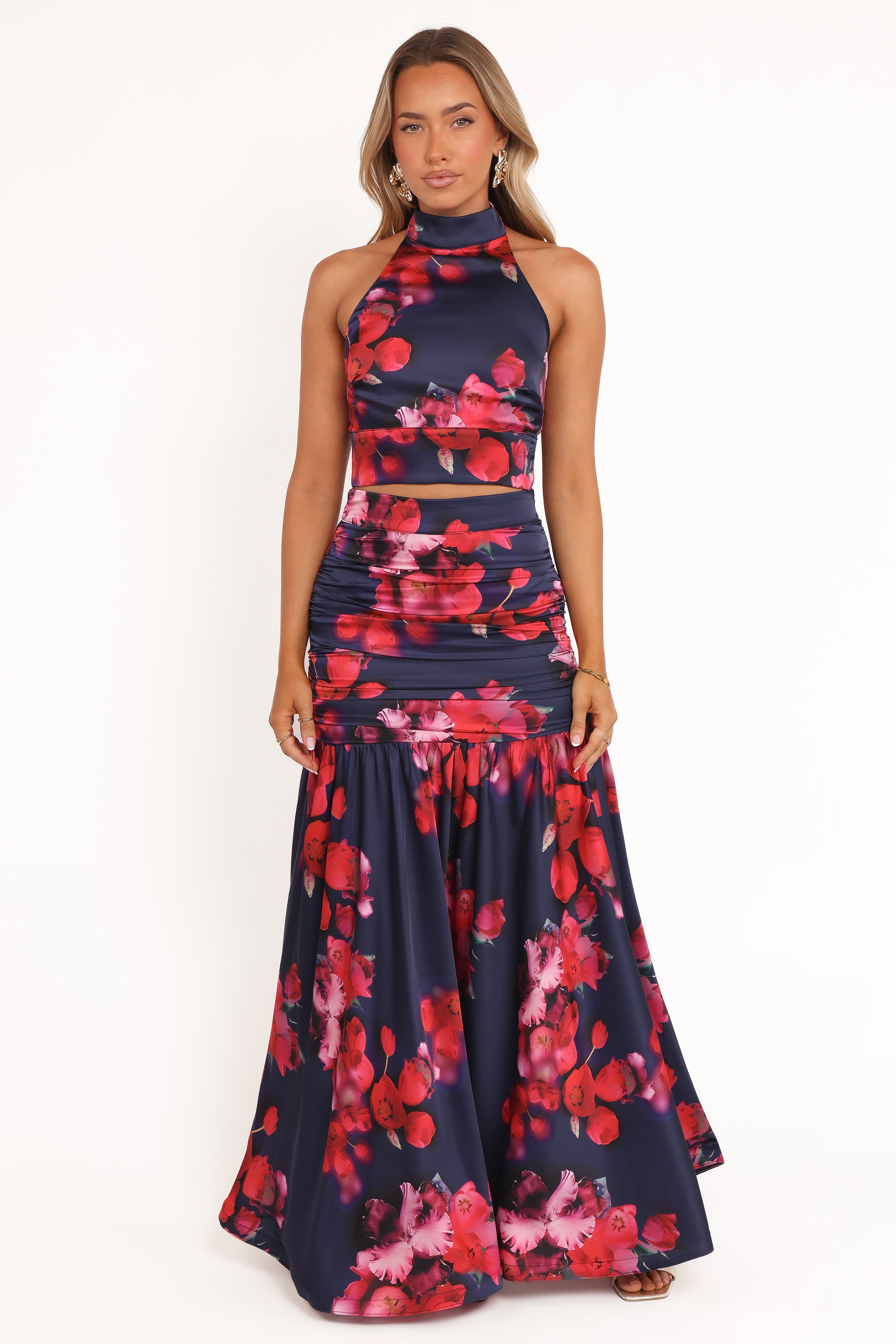 Petal and Pup USA SETS Freda Halter Skirt Set - Navy Floral