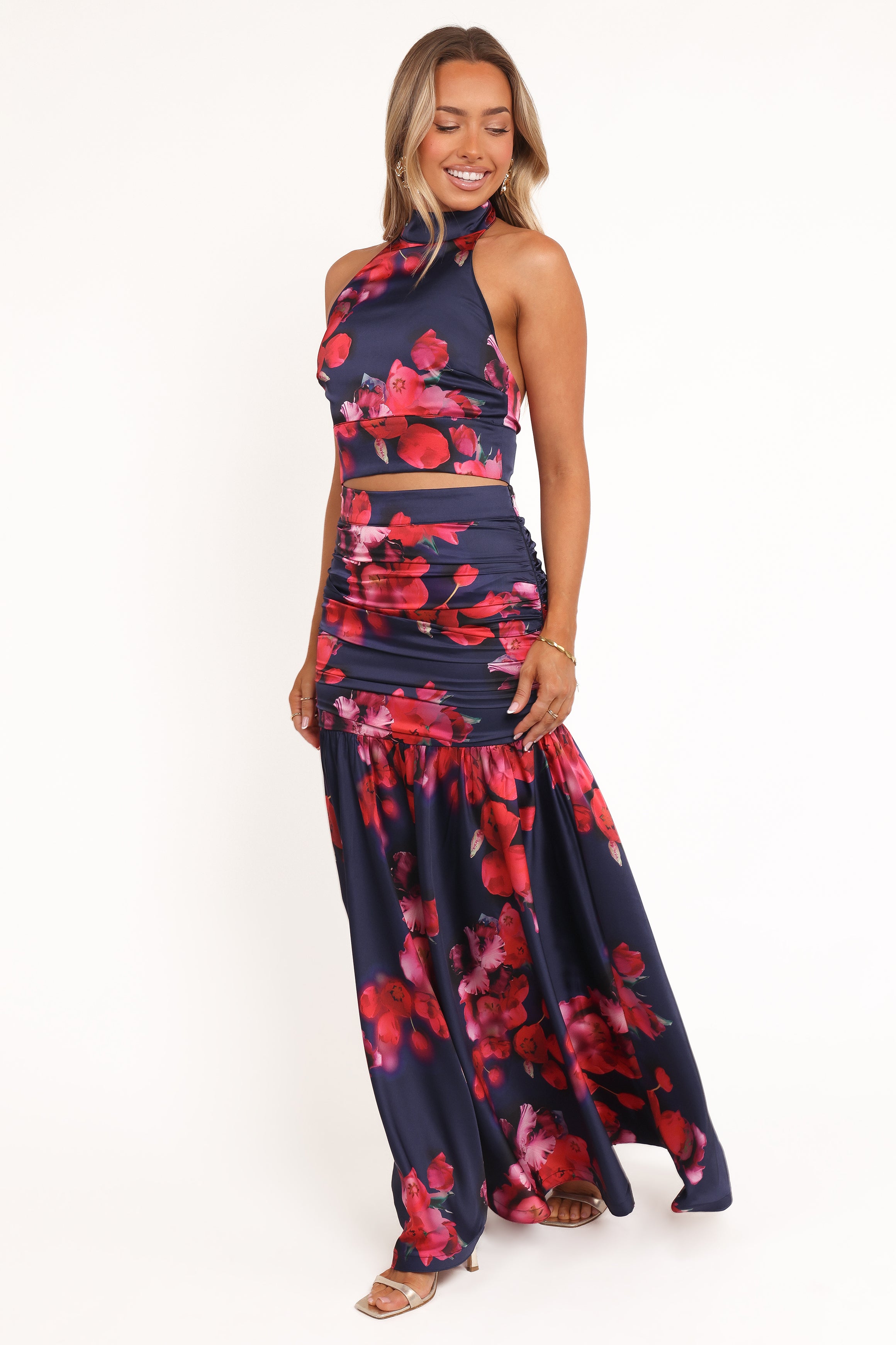 Petal and Pup USA SETS Freda Halter Skirt Set - Navy Floral