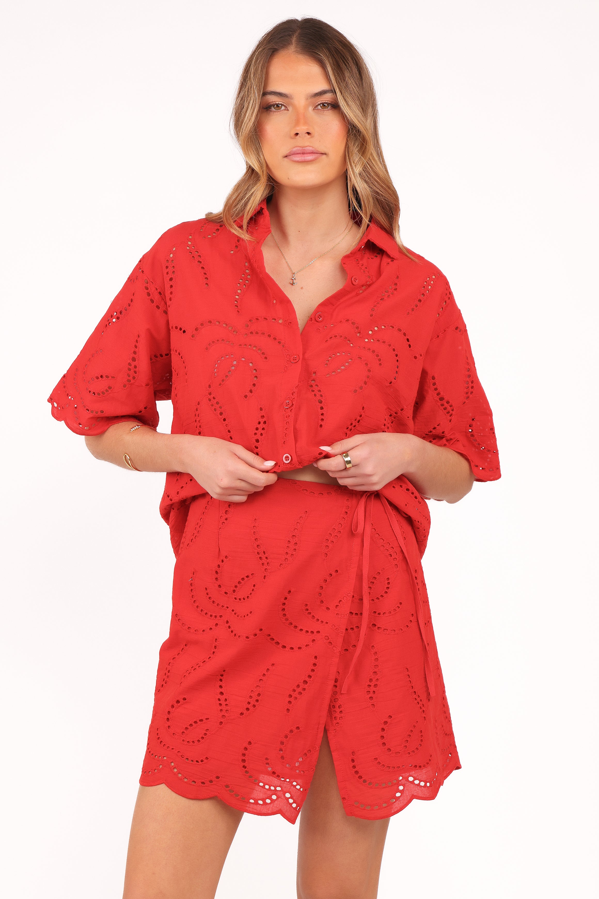 Petal and Pup USA SETS Gallie Skirt Set - Red (Hold for Amazon)