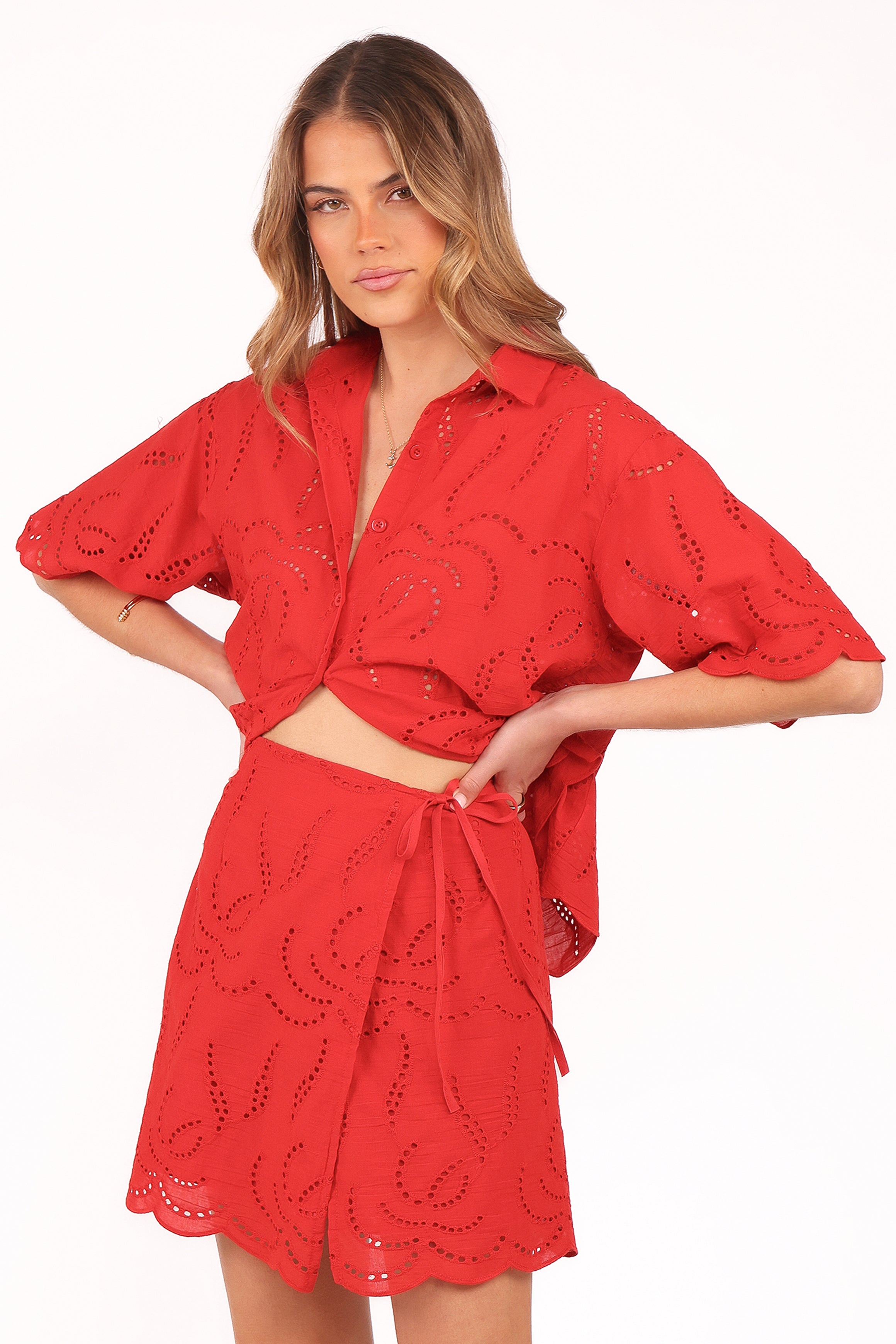 Petal and Pup USA SETS Gallie Skirt Set - Red (Hold for Amazon)
