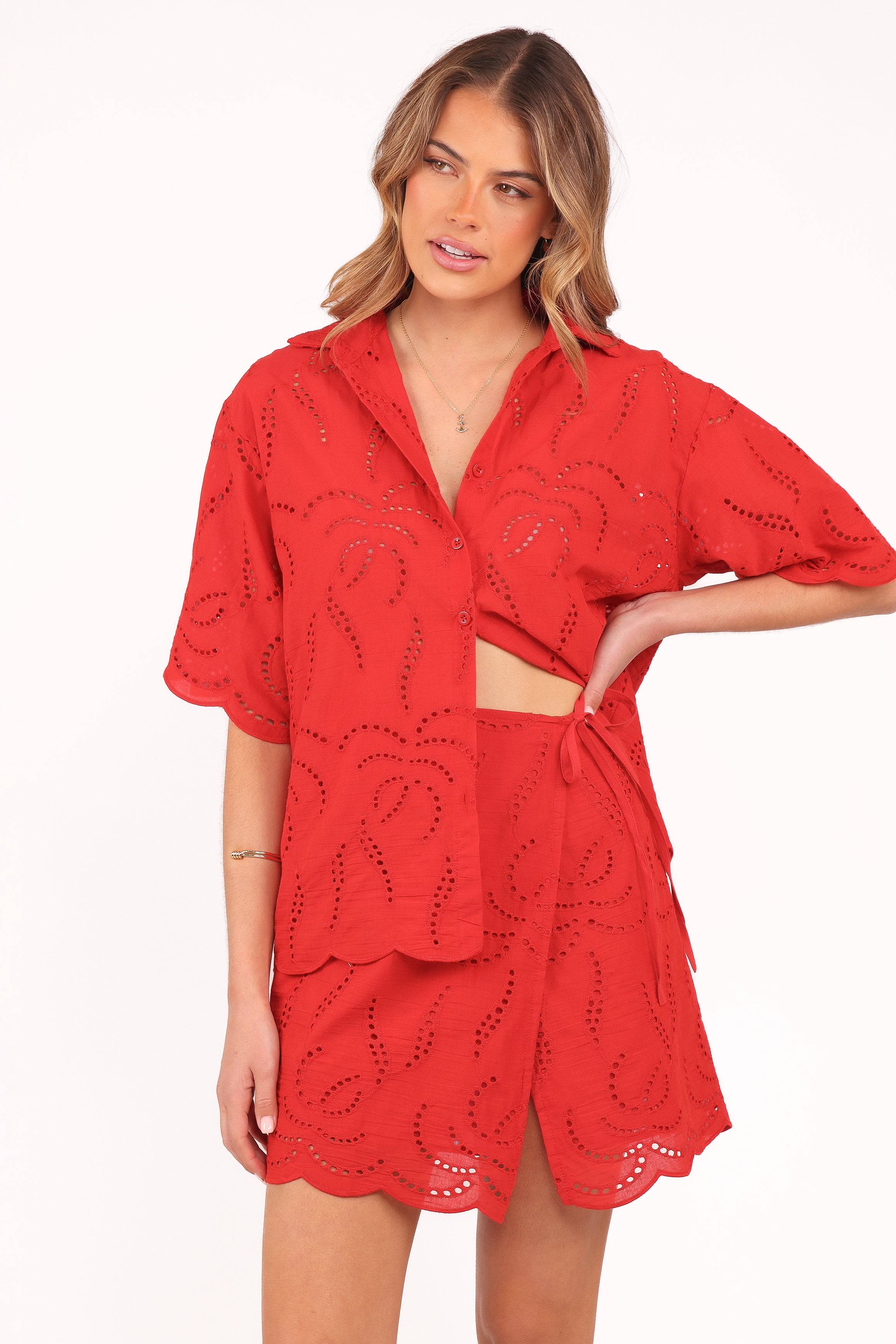 Petal and Pup USA SETS Gallie Skirt Set - Red (Hold for Amazon)