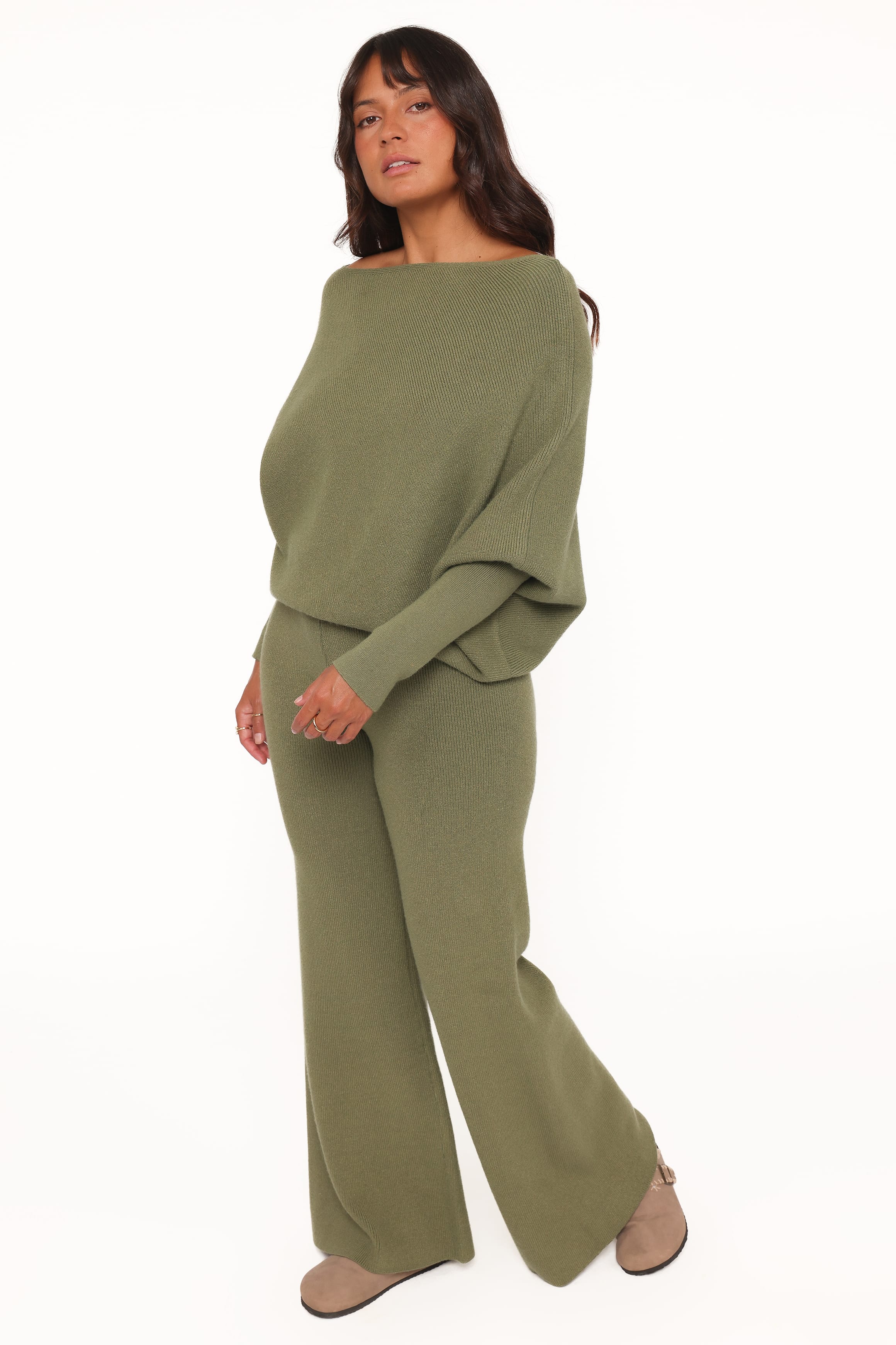 Petal and Pup USA SETS Gennie Knitted Pant Set - Avocado