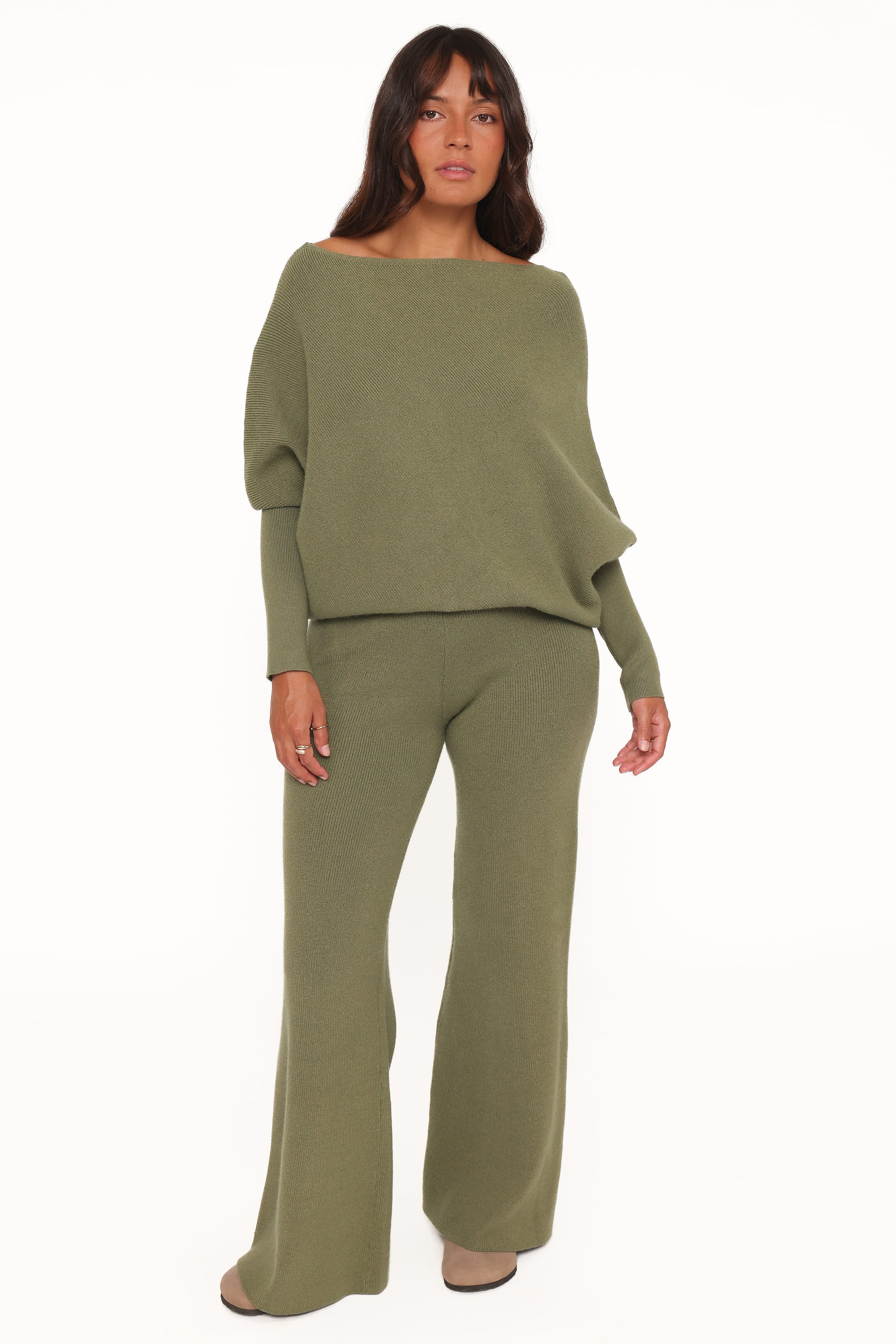 Petal and Pup USA SETS Gennie Knitted Pant Set - Avocado