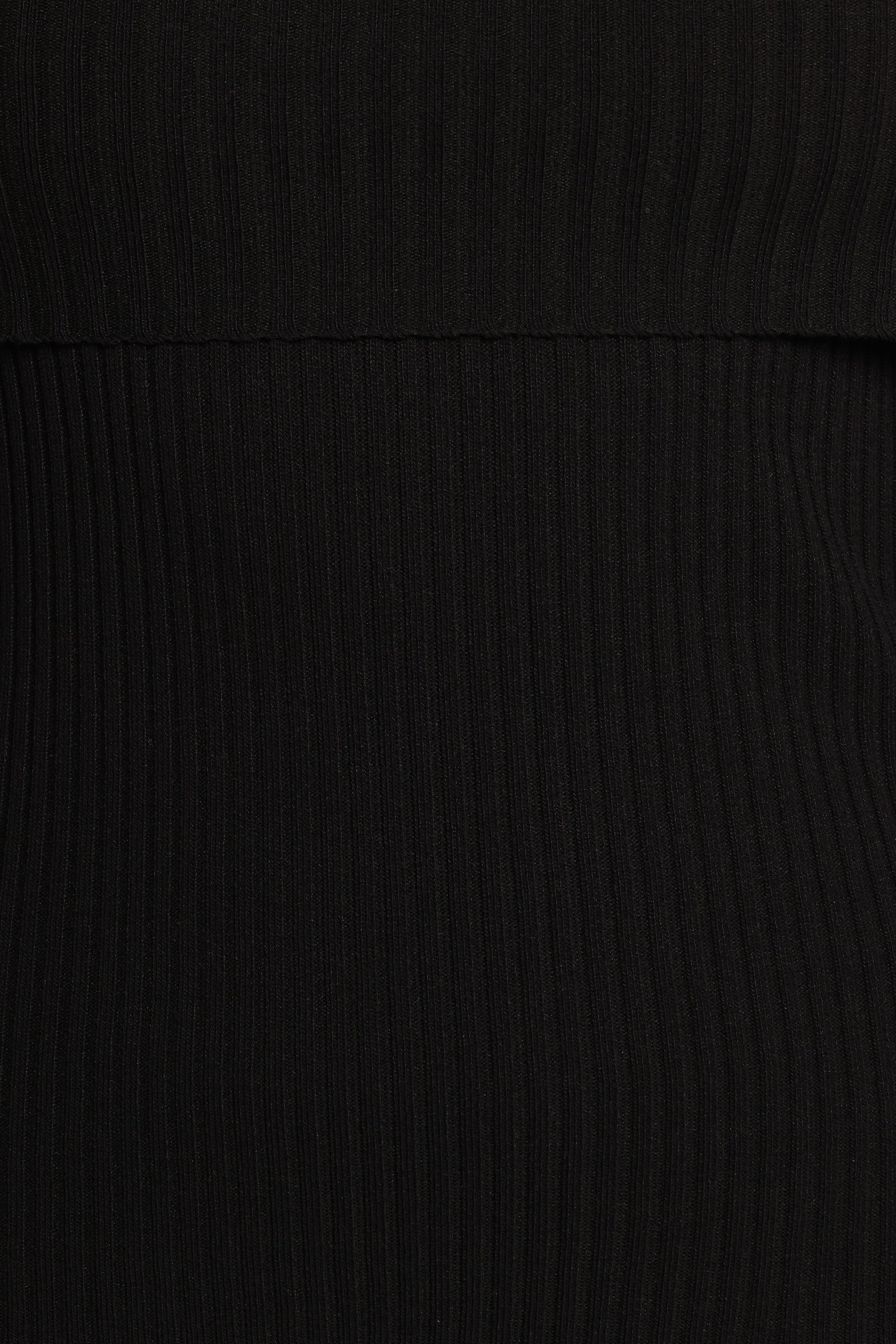Petal and Pup USA SETS Gindie Ribbed Knit Off The Shoulder Pant Set - Black
