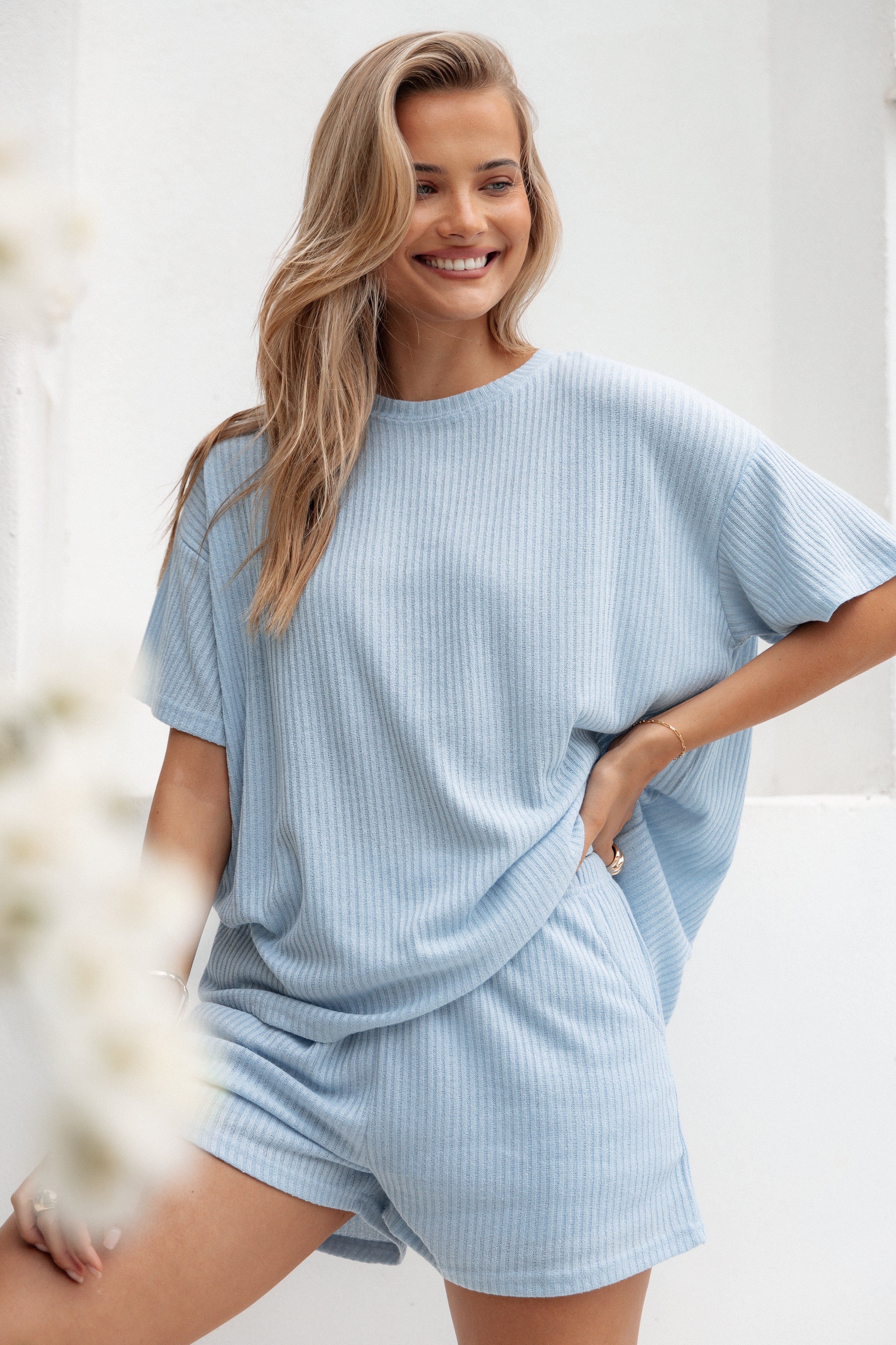 Petal and Pup USA SETS Granger Knit Short Set - Blue