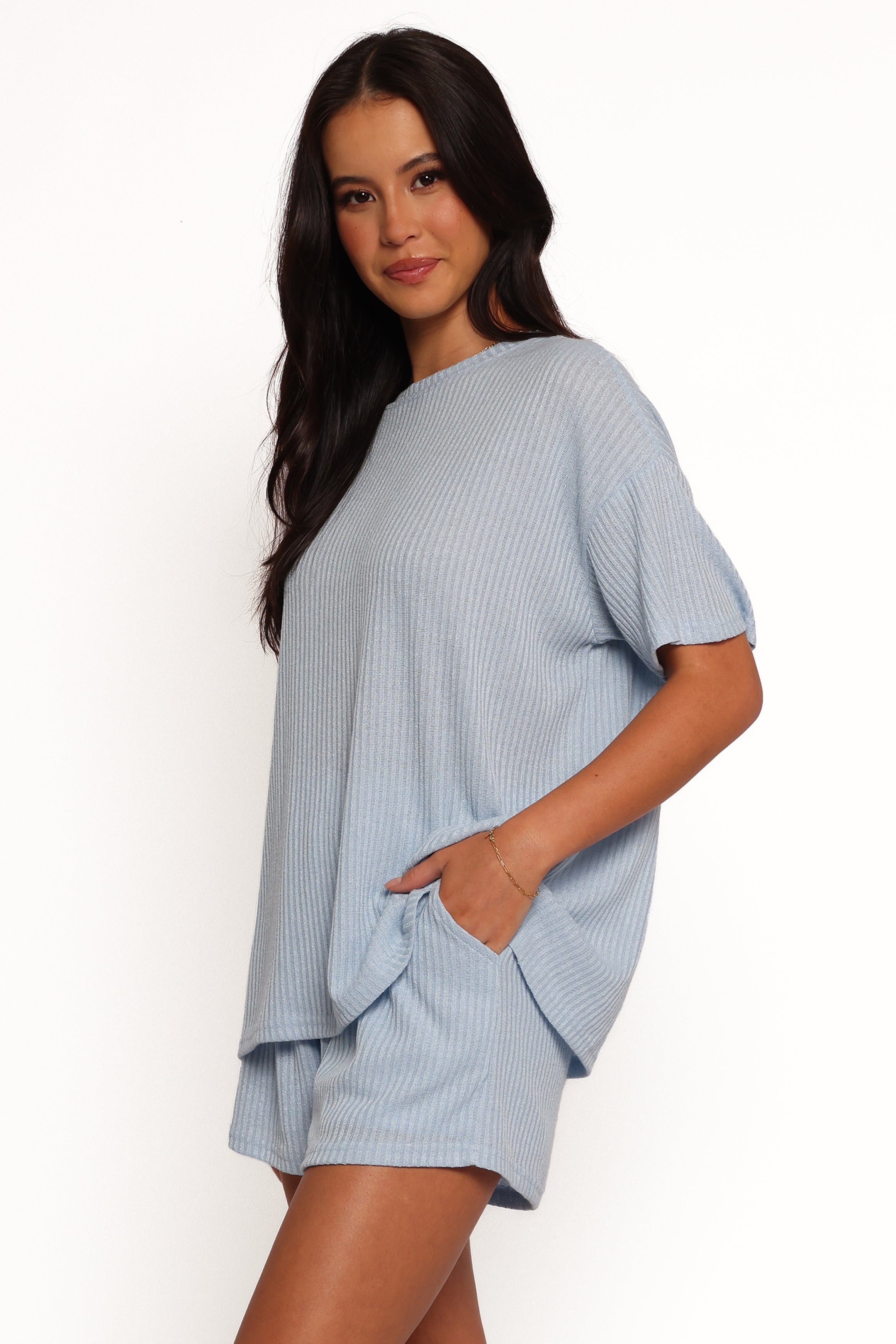 Petal and Pup USA SETS Granger Knit Short Set - Blue