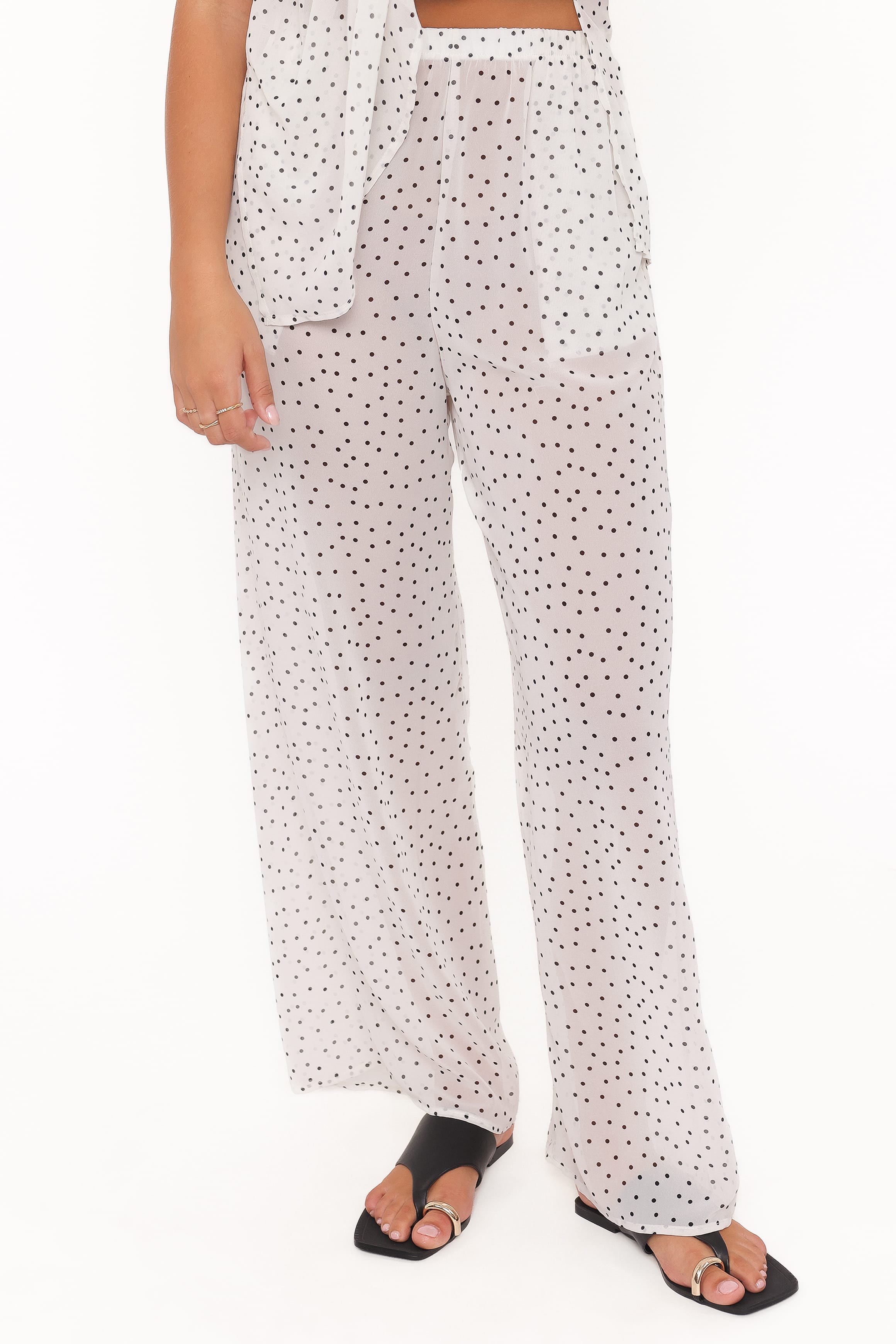 Petal and Pup USA SETS Hazel Pant Set - Cream Polka Dot