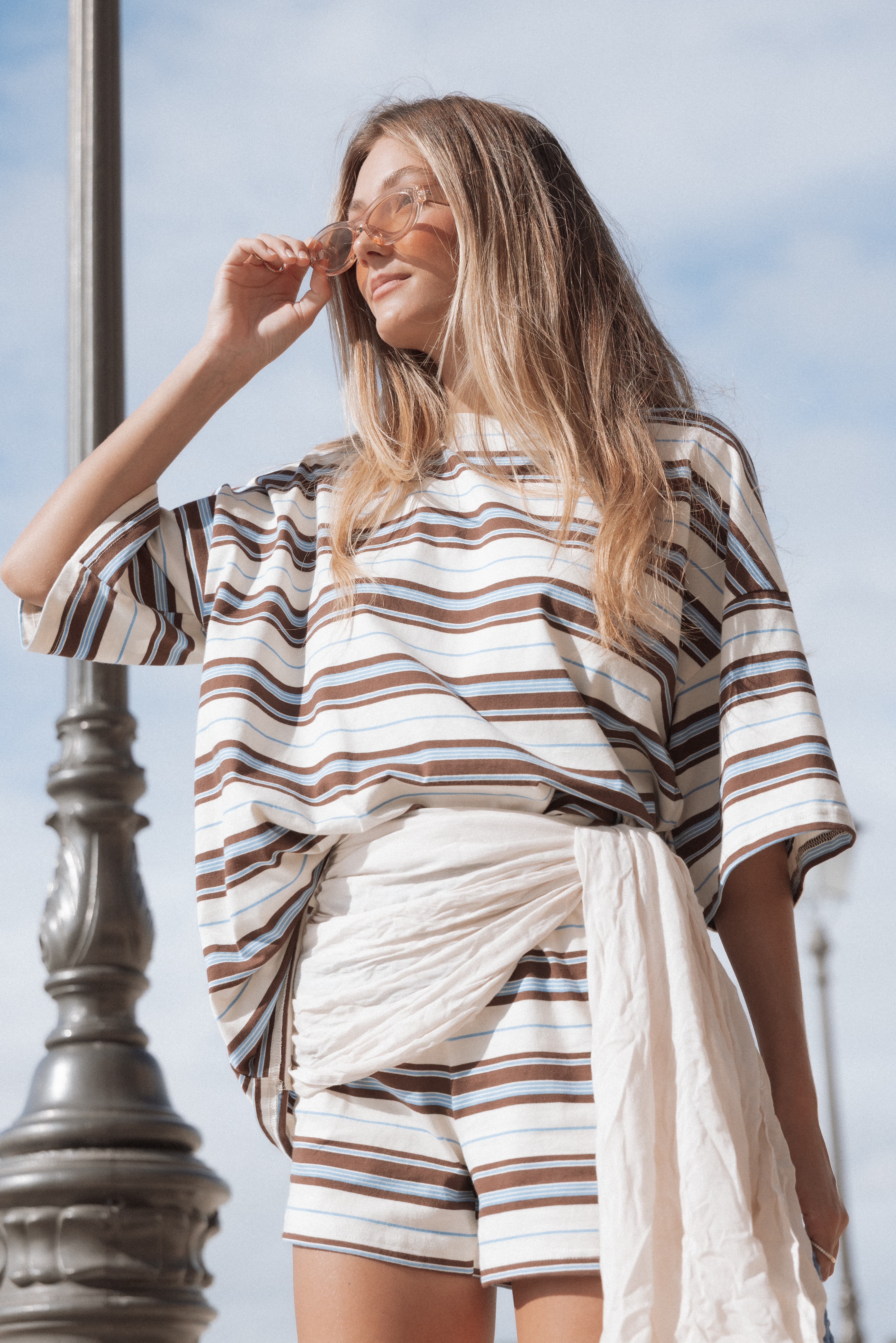 Petal and Pup USA SETS Hellen Stripe Short Set - Brown Multi Stripe
