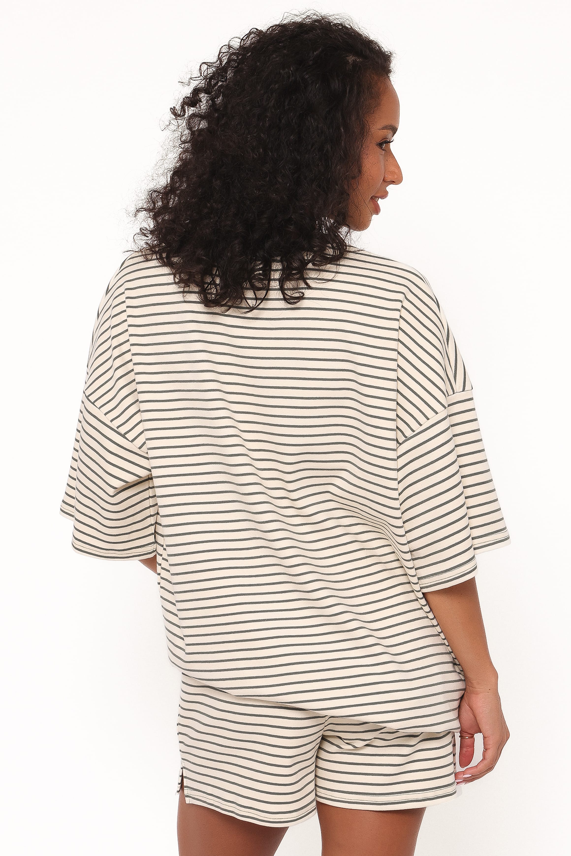 Petal and Pup USA SETS Hellen Stripe Short Set - Cream/Green Stripe