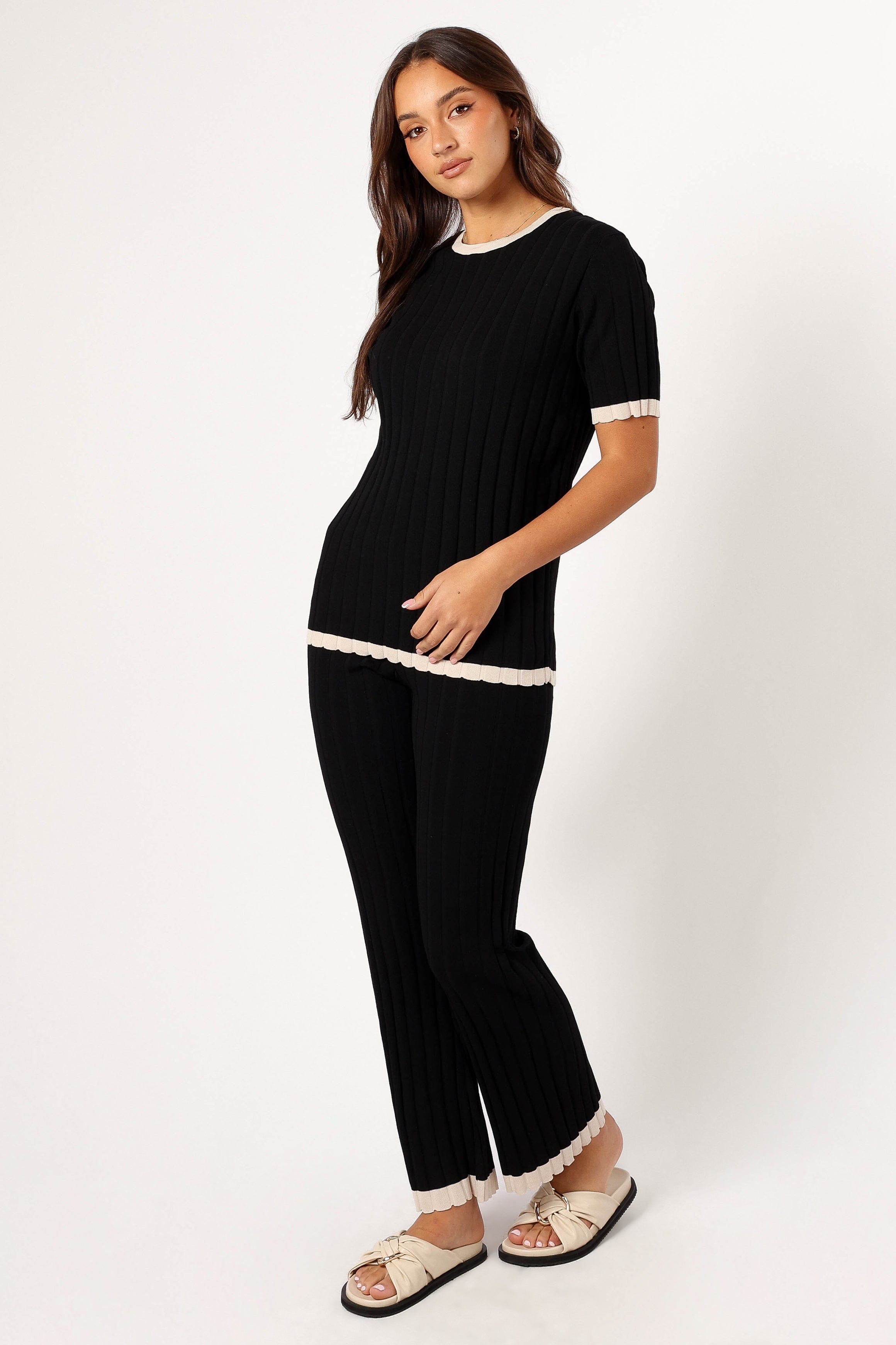 Petal and Pup USA SETS Henrie Knit Set - Black Beige