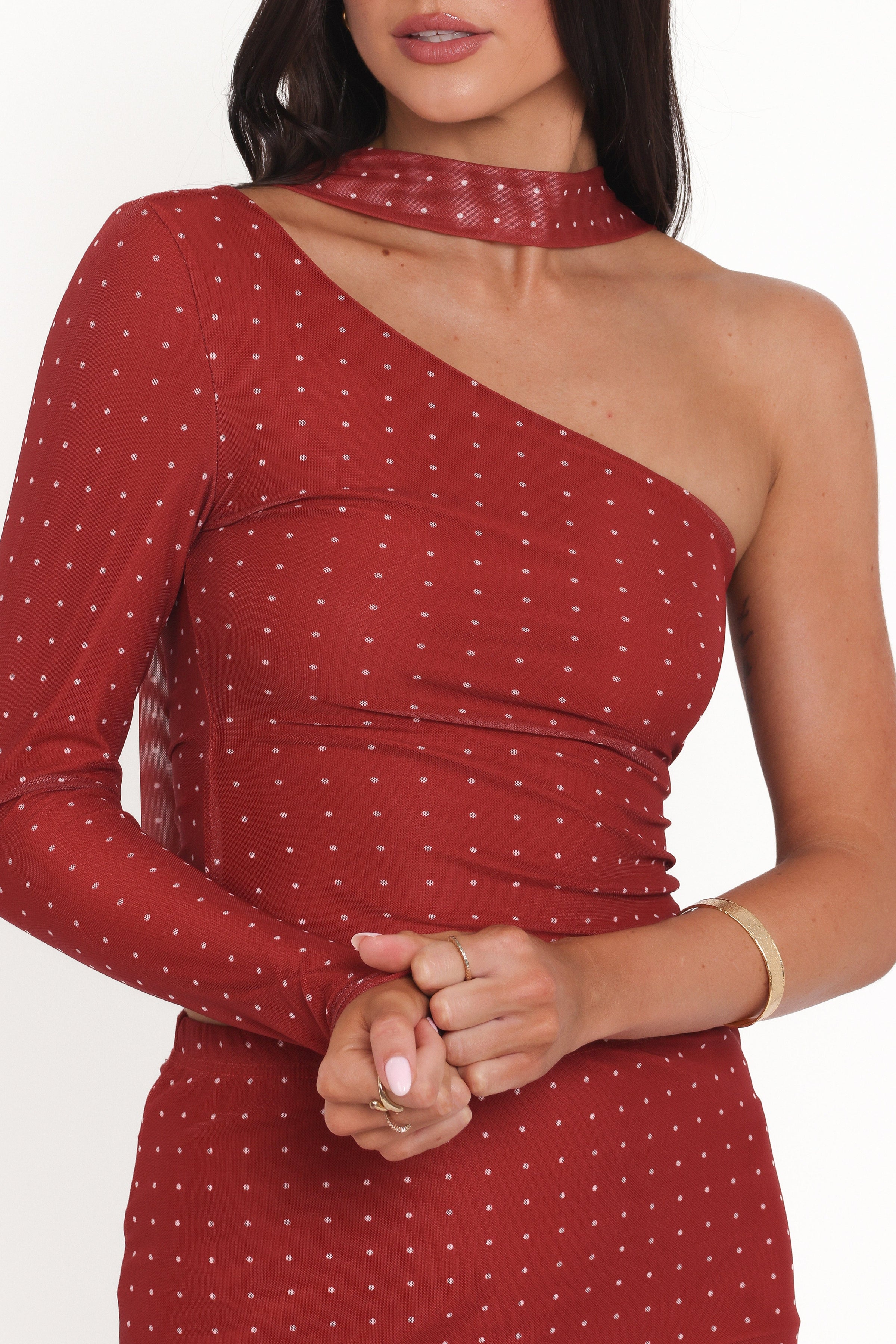 Petal and Pup USA SETS Hollie Mesh Skirt Set - Red Polka Dot