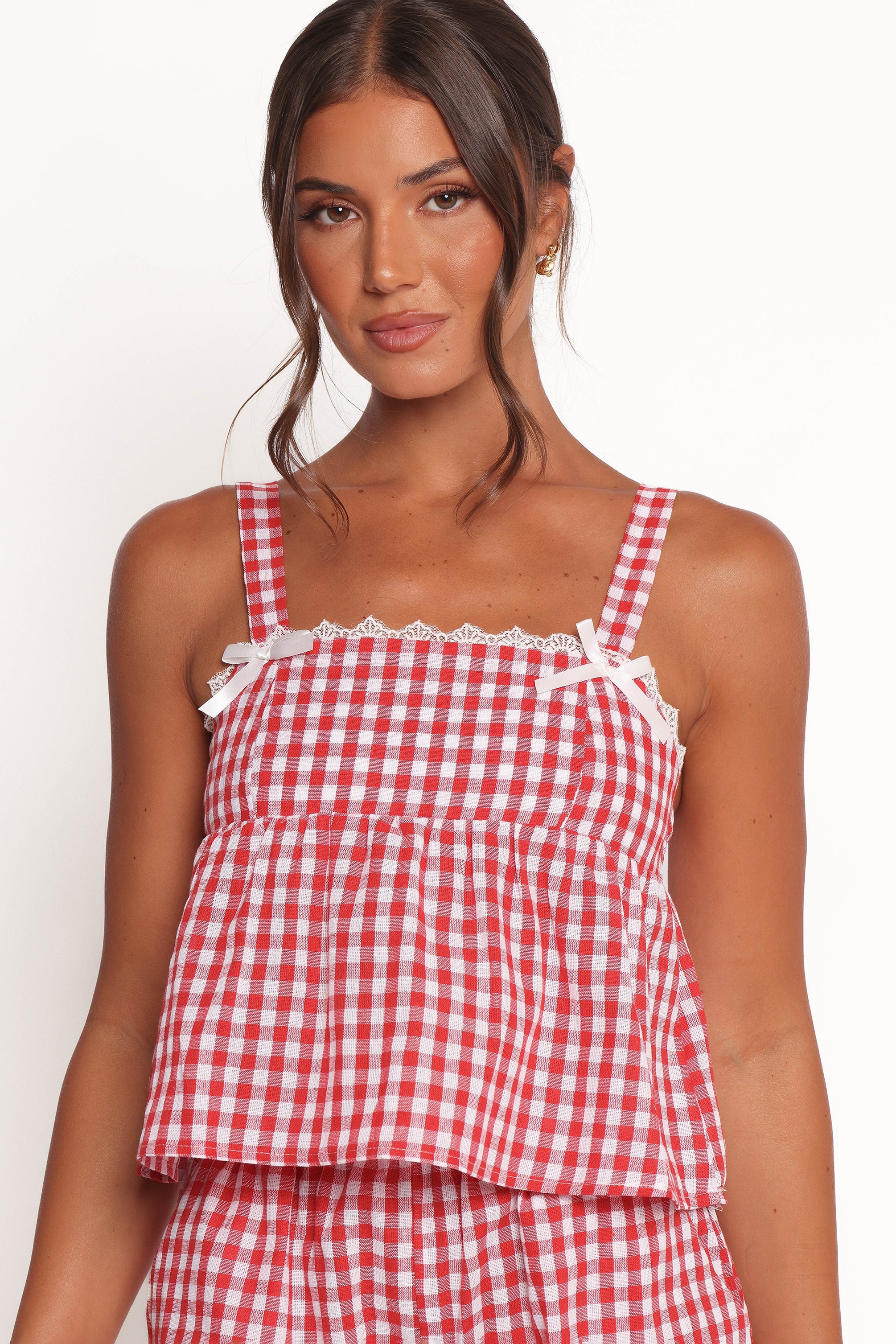 Petal and Pup USA SETS Isidore Gingham Short Set - Red