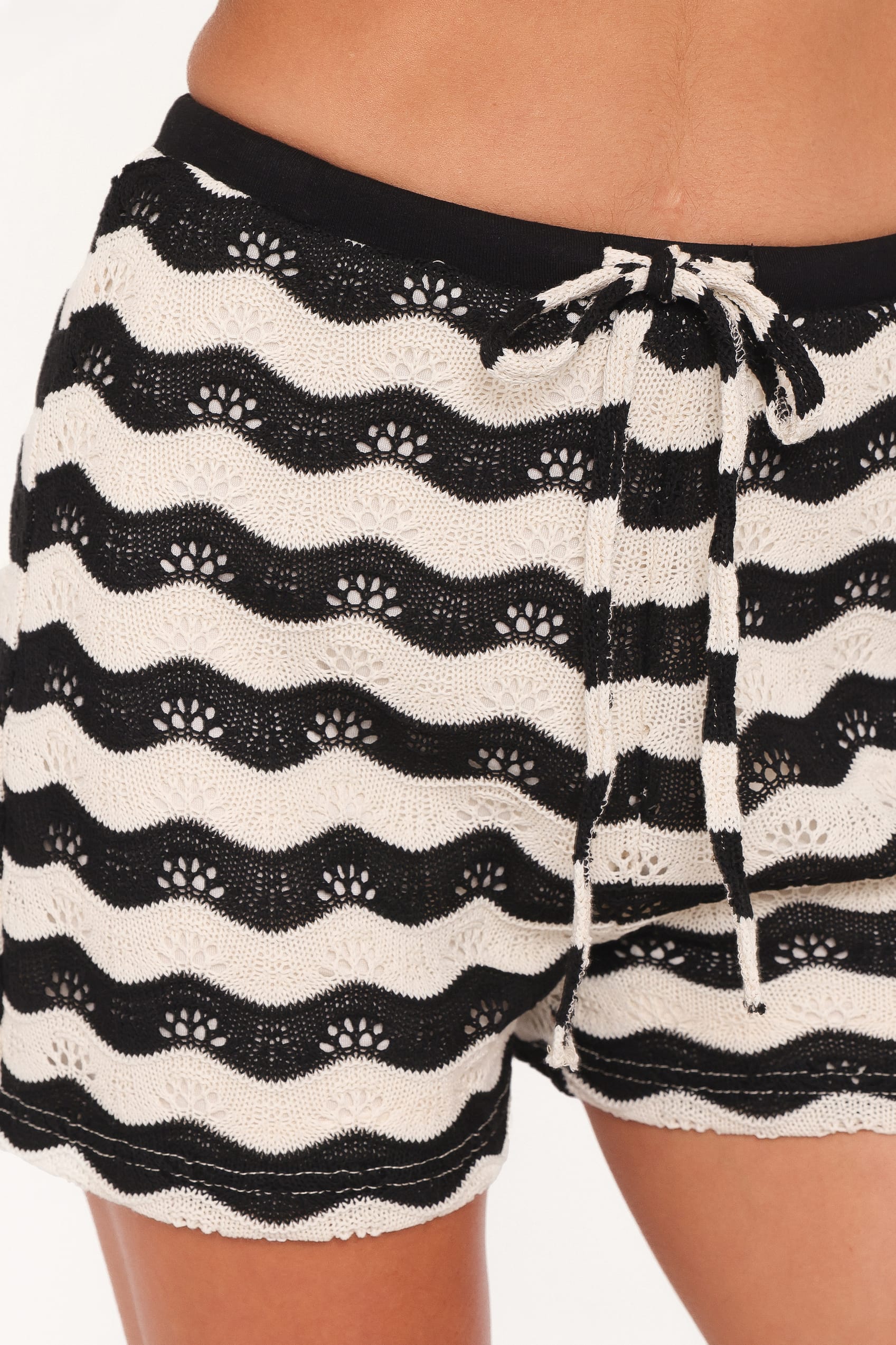Petal and Pup USA SETS Iveta Knit Short Set - Black/Cream Stripe