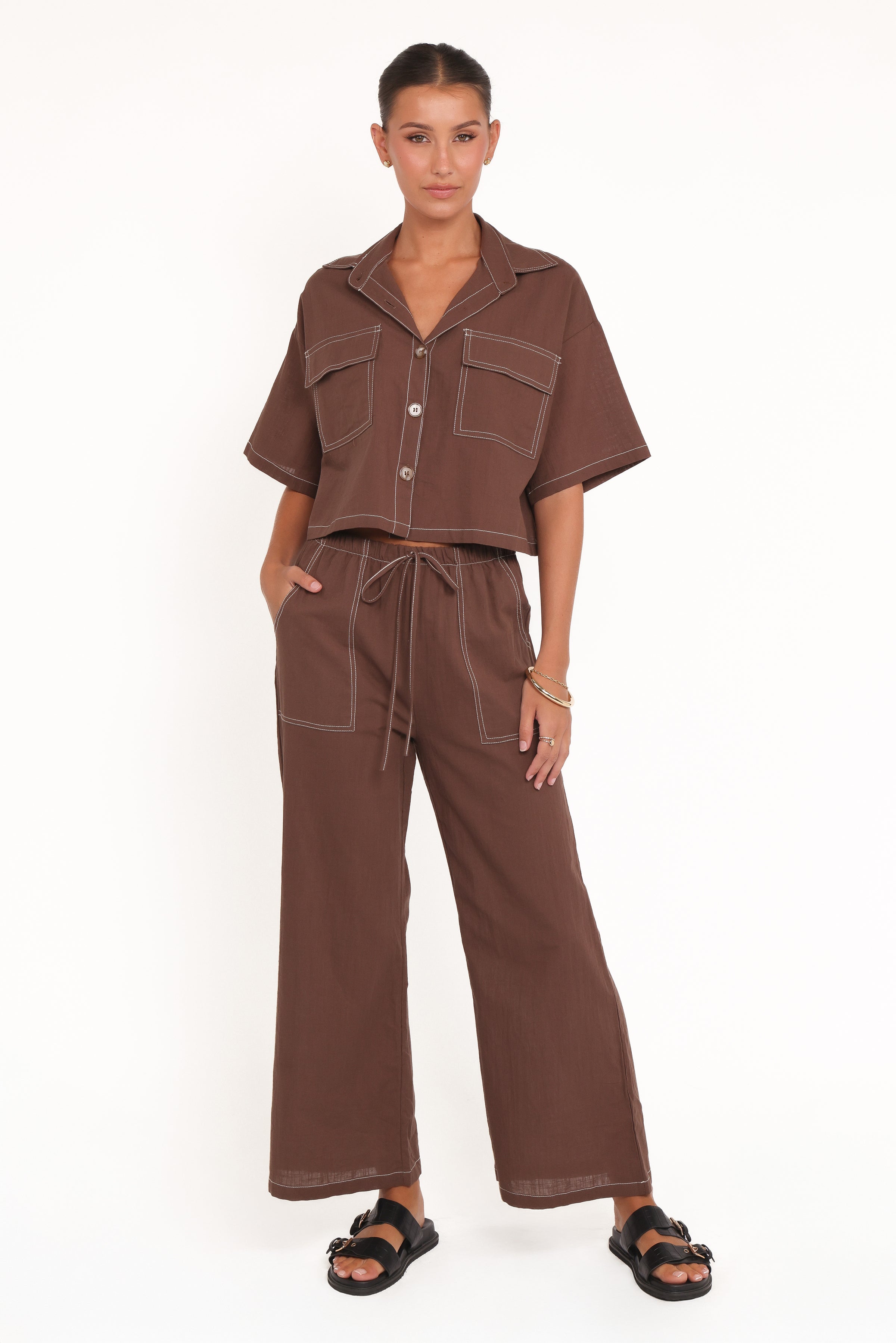 Petal and Pup USA SETS Jill Pant Set - Chocolate