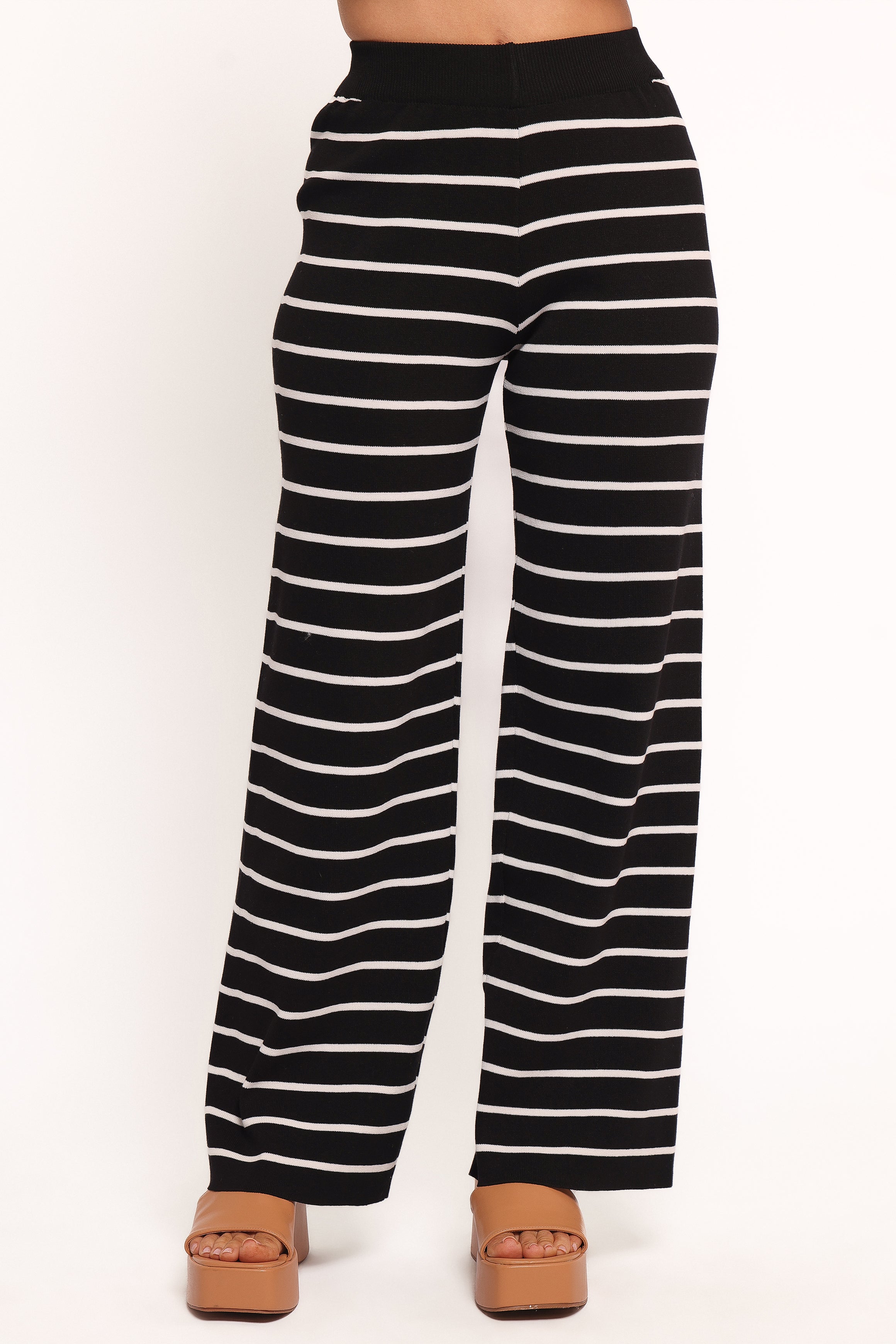 Petal and Pup USA SETS Juna Knitted Pant Set - Black White Stripe
