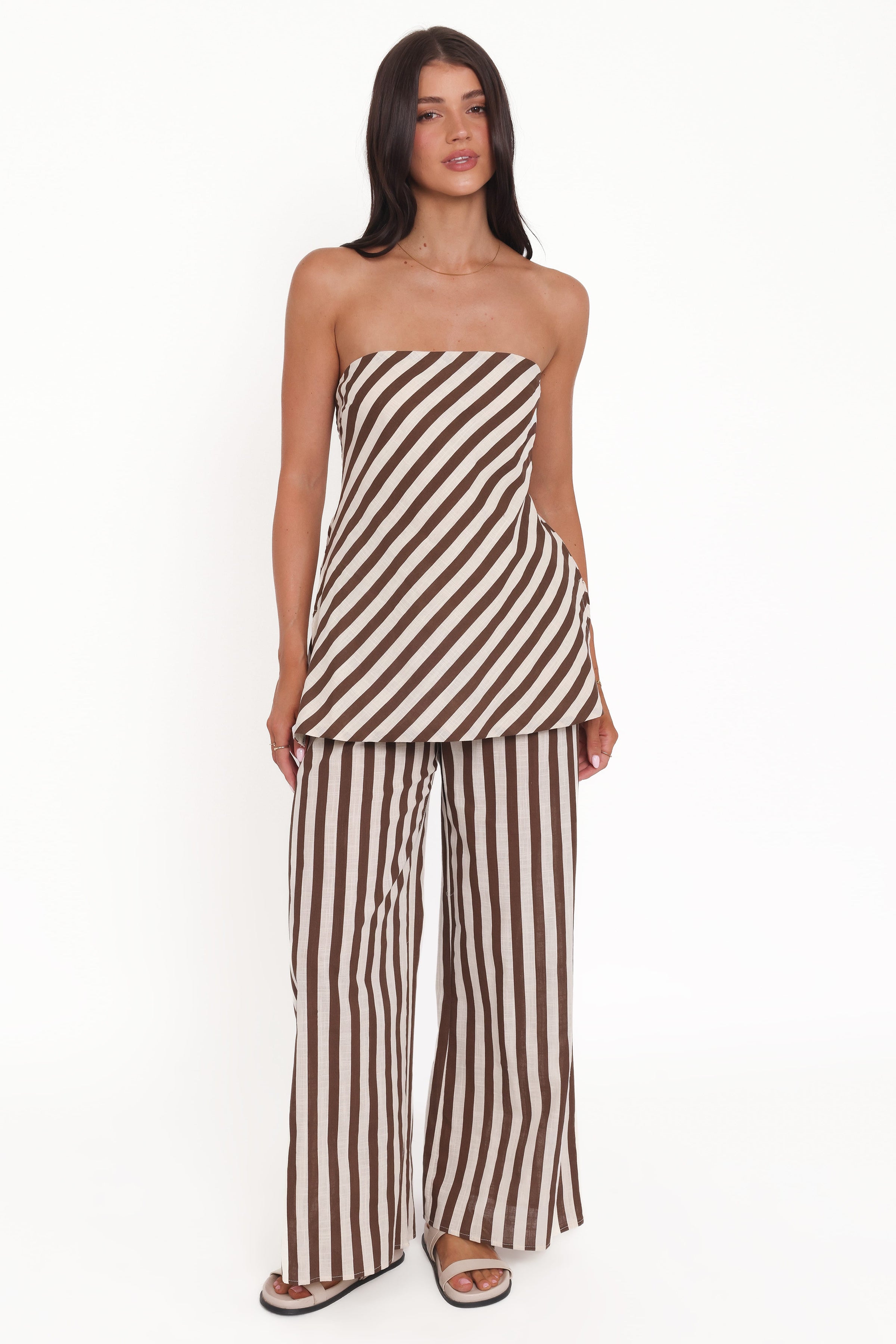 Petal and Pup USA SETS Kim Pant Set - Brown Stripe
