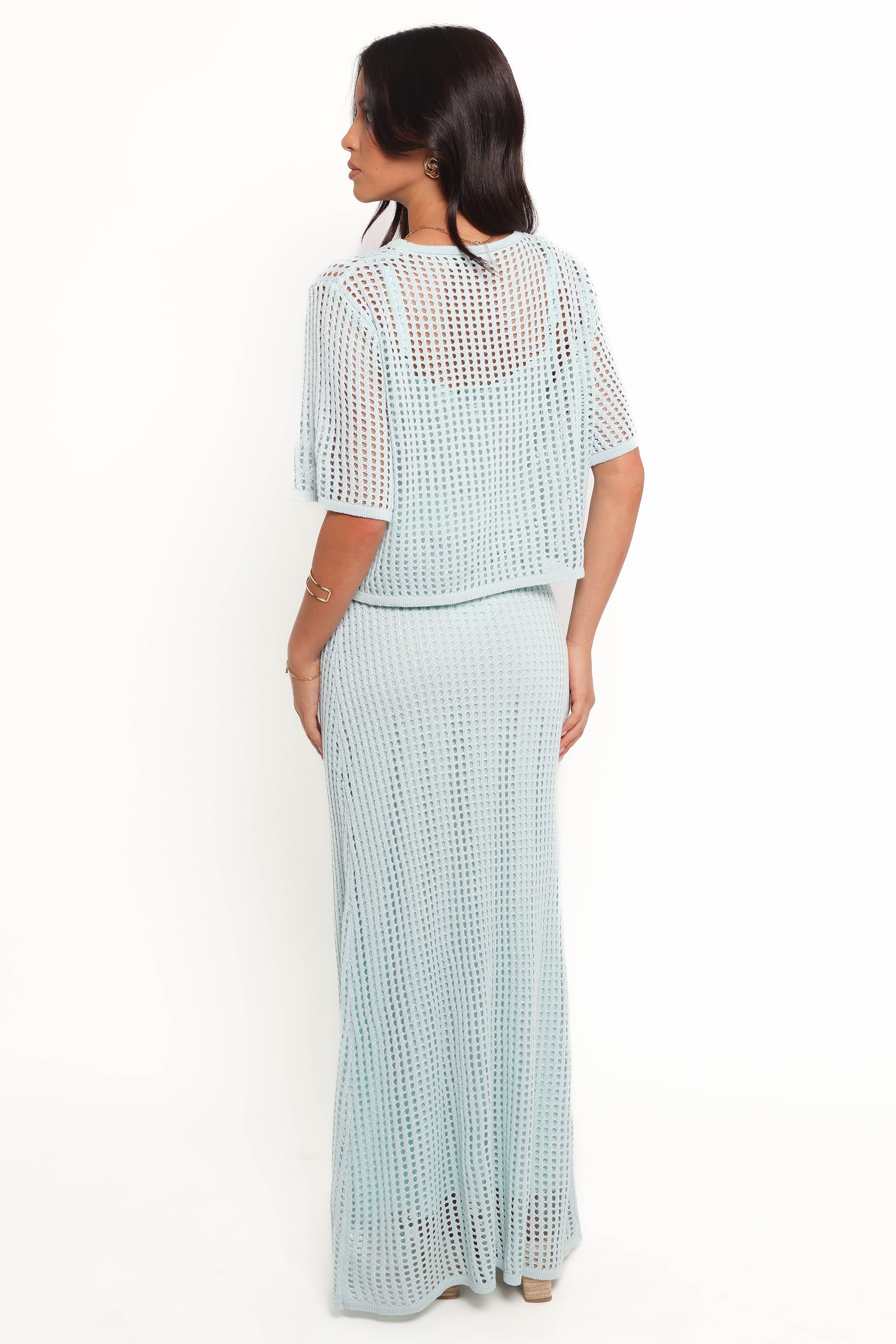 Petal and Pup USA SETS Kinnie Knit Skirt Set - Light Blue