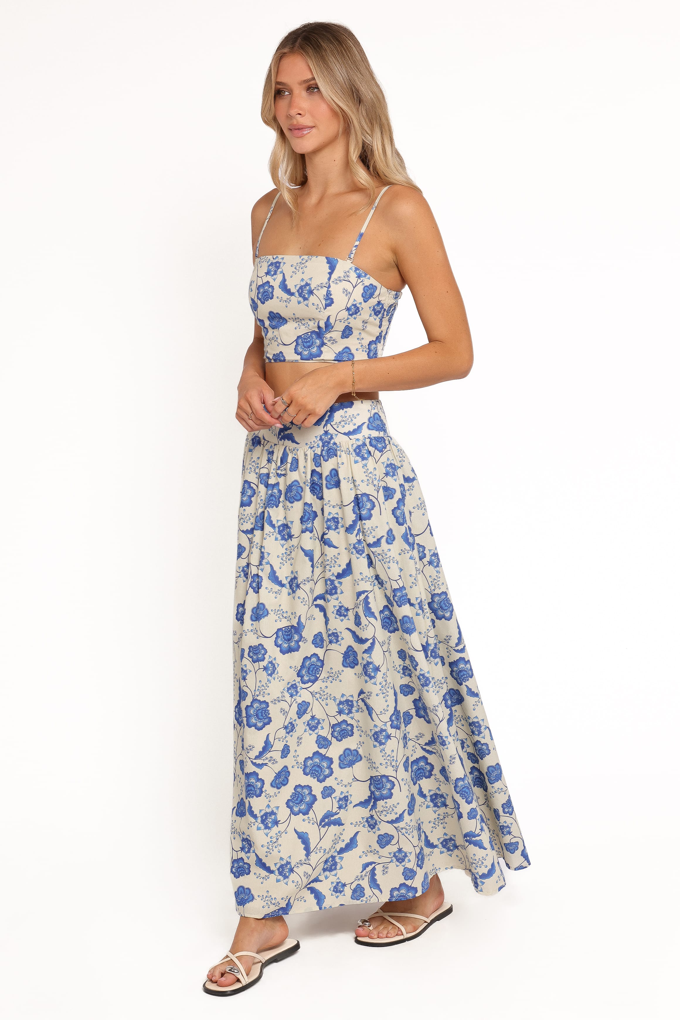 Petal and Pup USA SETS Kristy Maxi Skirt Set - Cream Floral