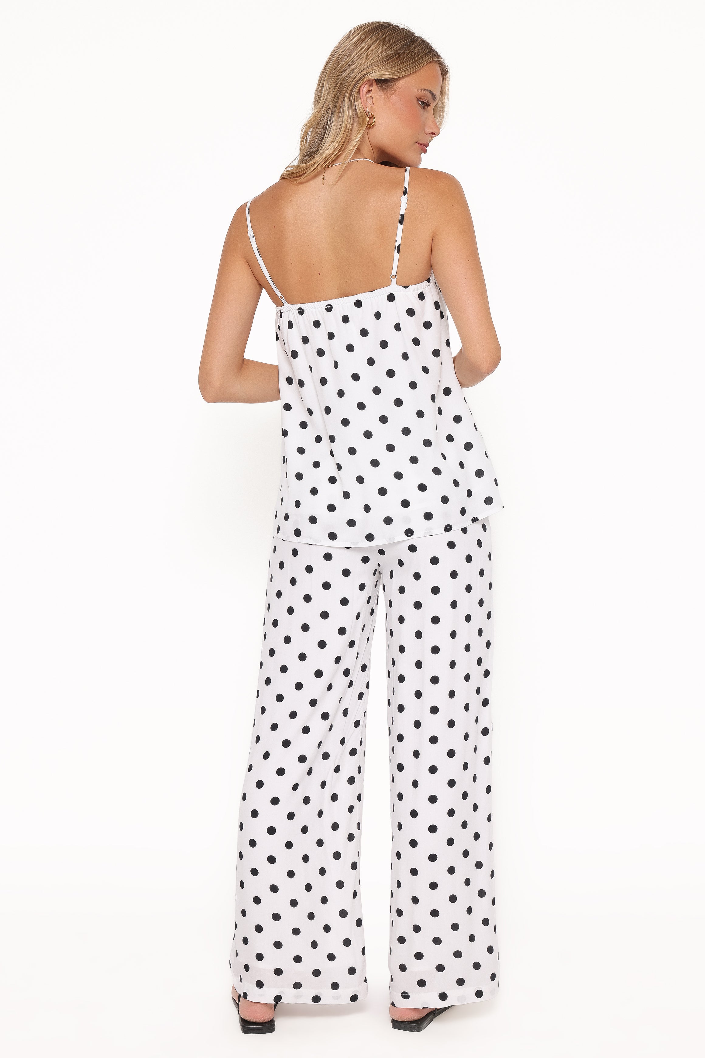 Petal and Pup USA SETS Kristy Pant Set - White/Black Polka Dot