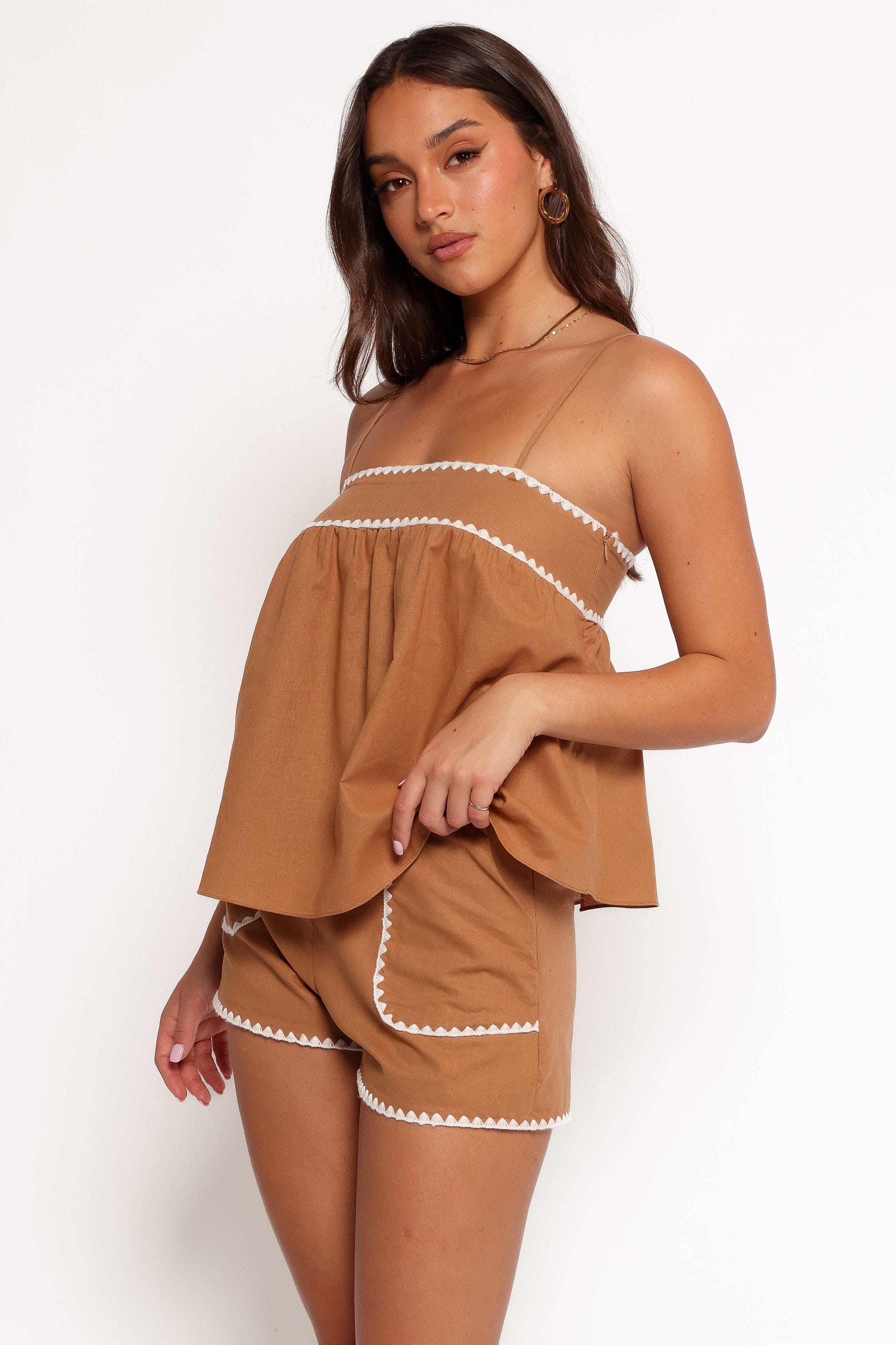 Petal and Pup USA SETS Lila Short Set - Tan White