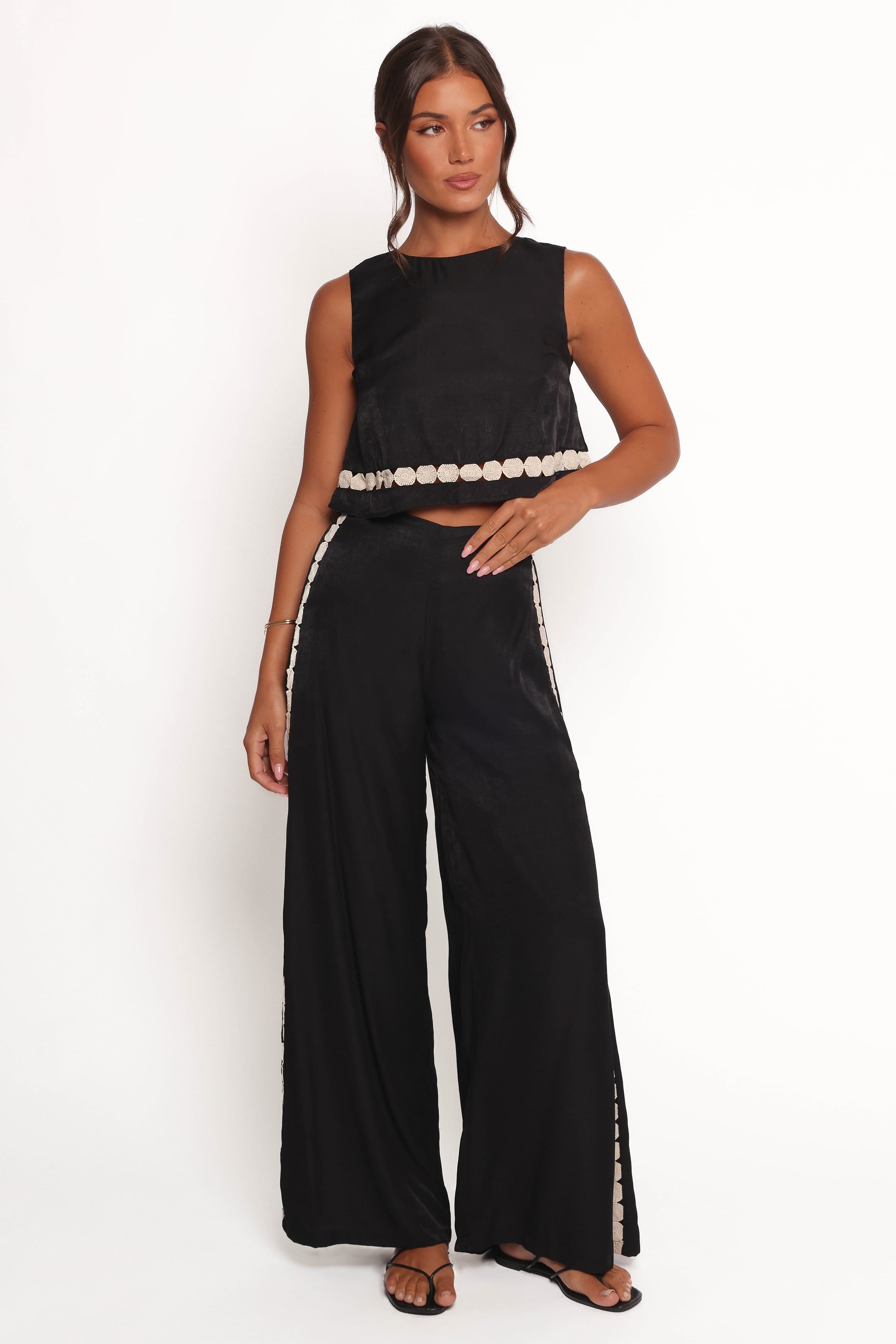 Petal and Pup USA SETS Margarete Pant Set - Black Cream