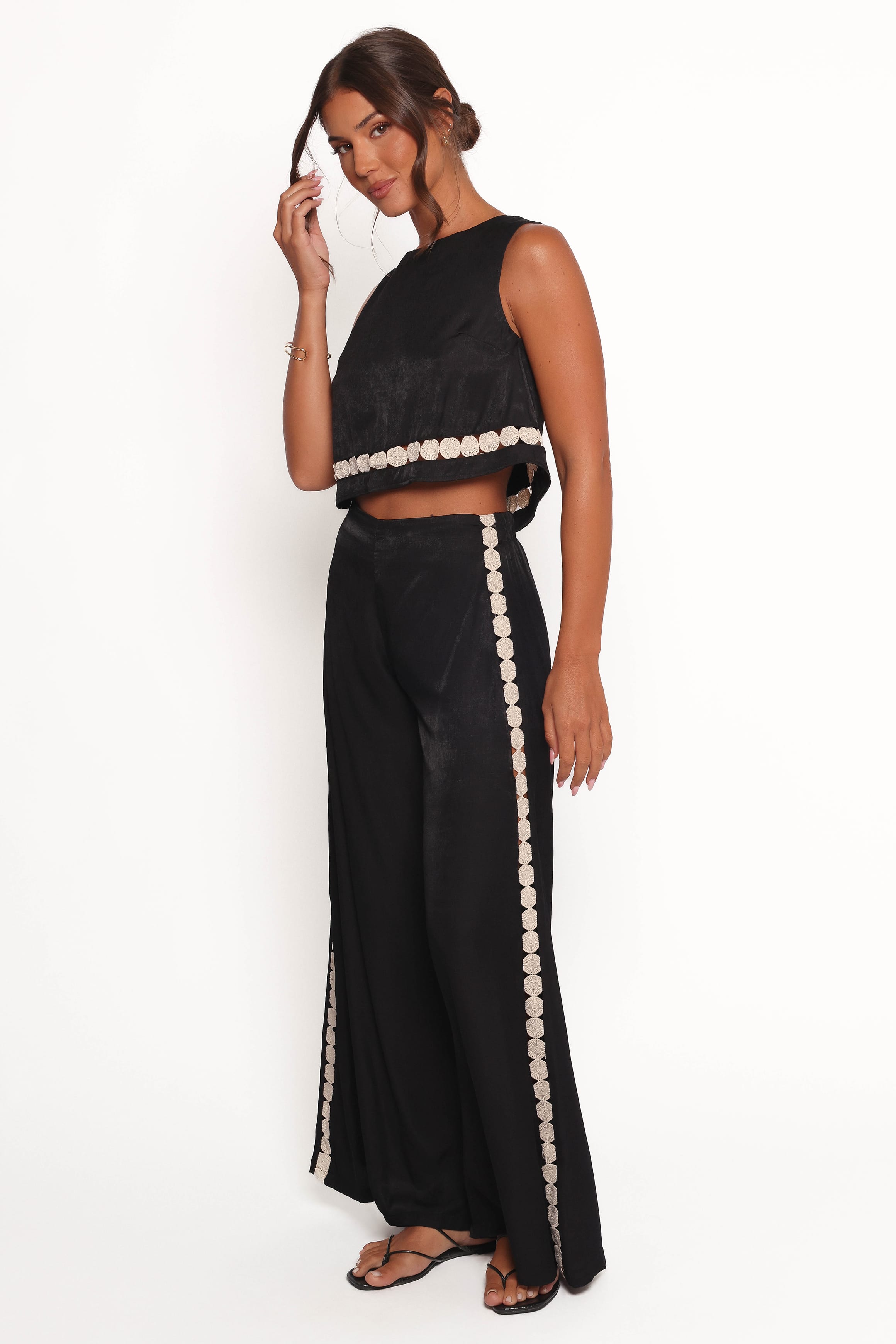 Petal and Pup USA SETS Margarete Pant Set - Black Cream