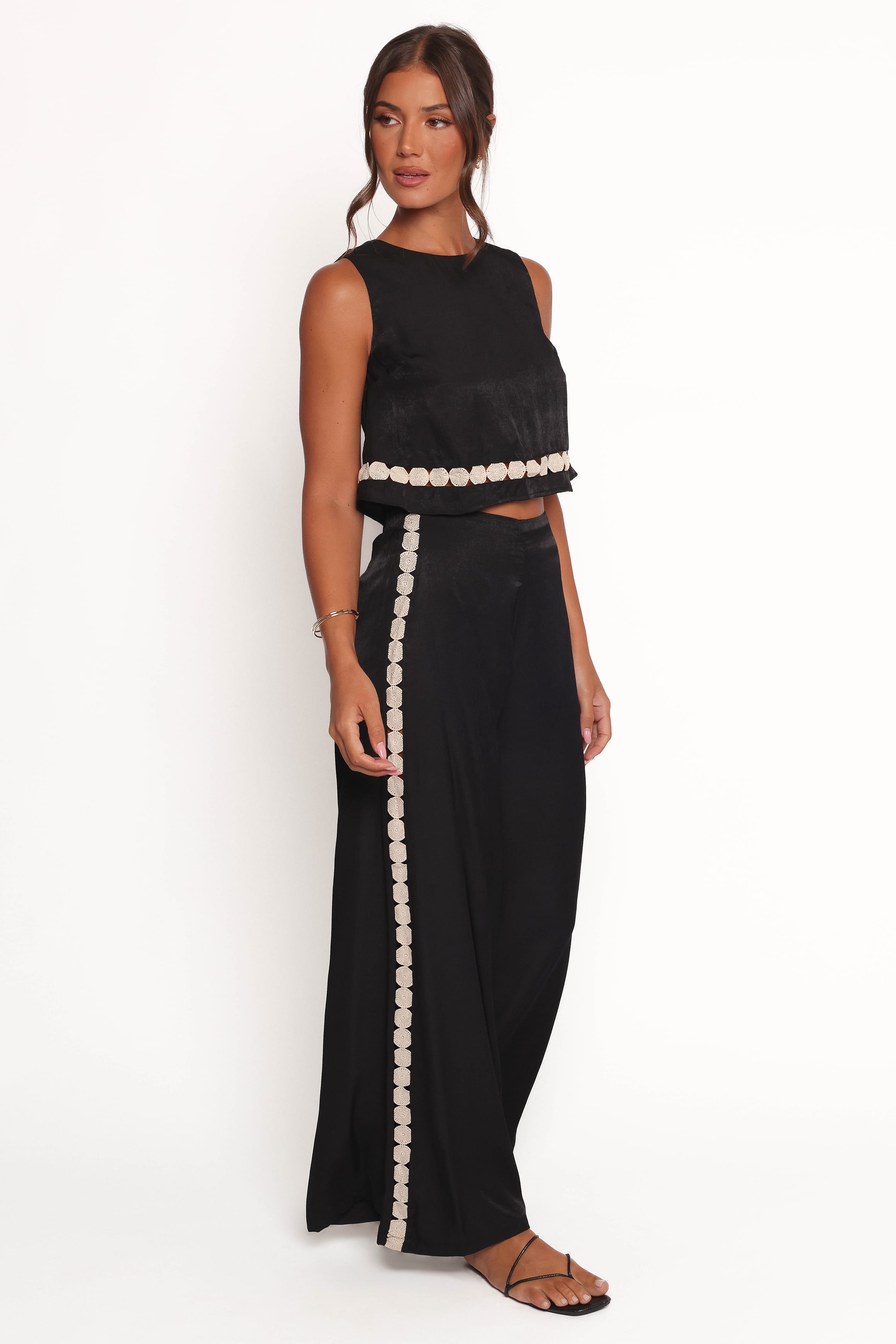 Petal and Pup USA SETS Margarete Pant Set - Black Cream