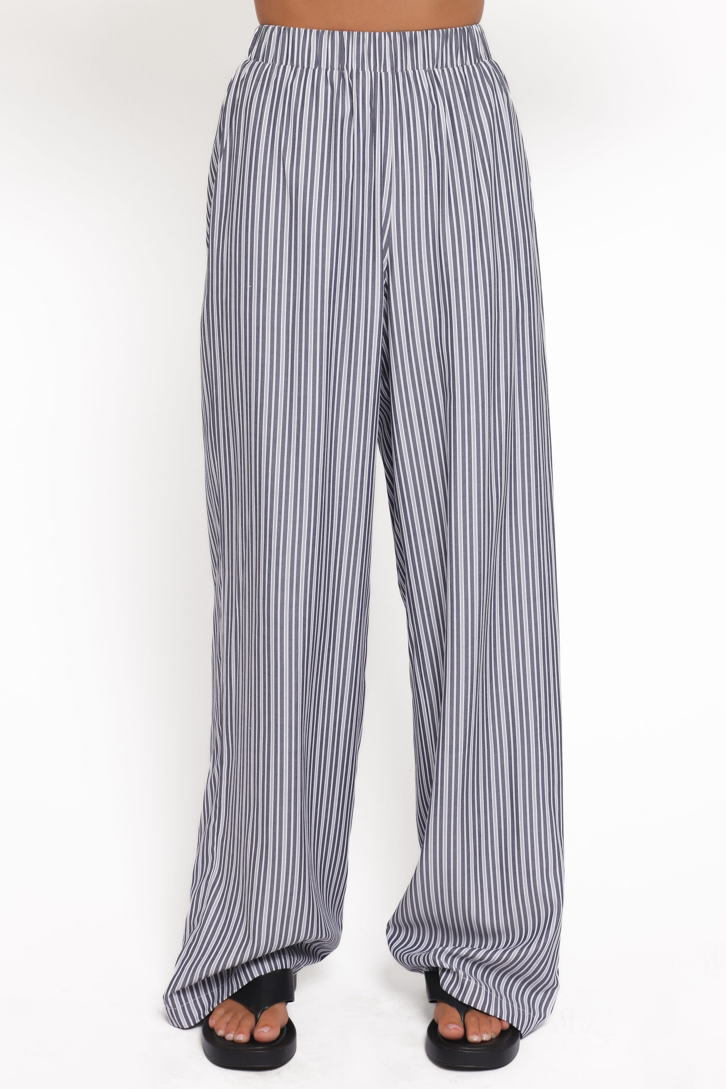 Petal and Pup USA SETS Melanie Pant Set - Charcoal Stripe
