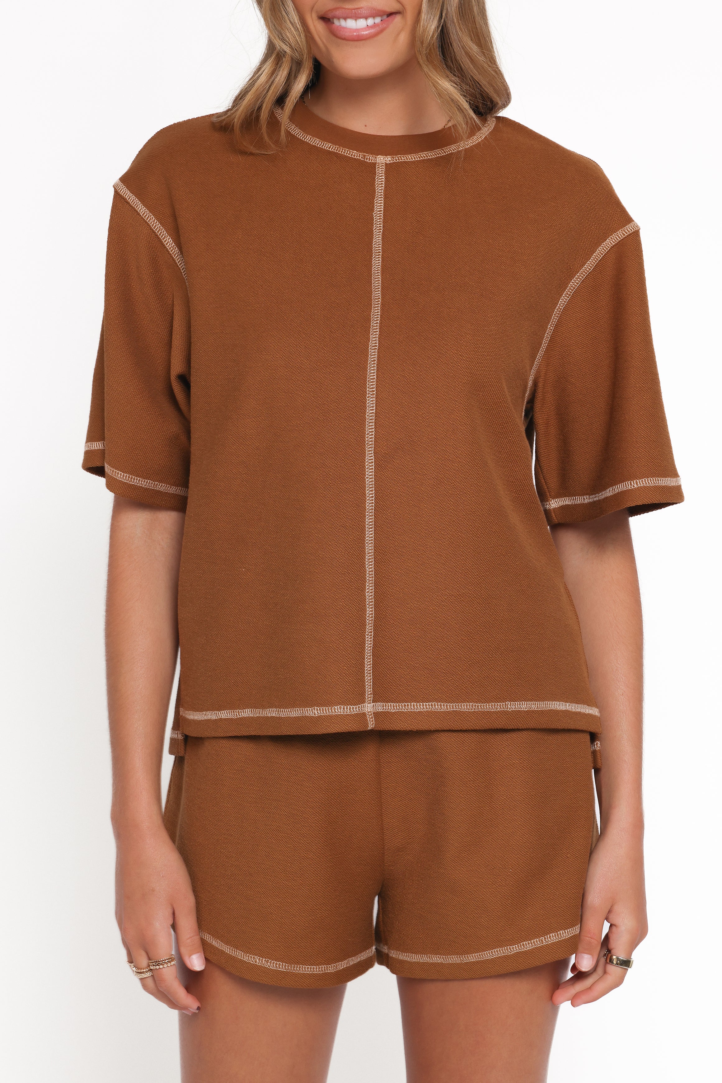 Petal and Pup USA SETS Melody Knit Short Set - Chocolate