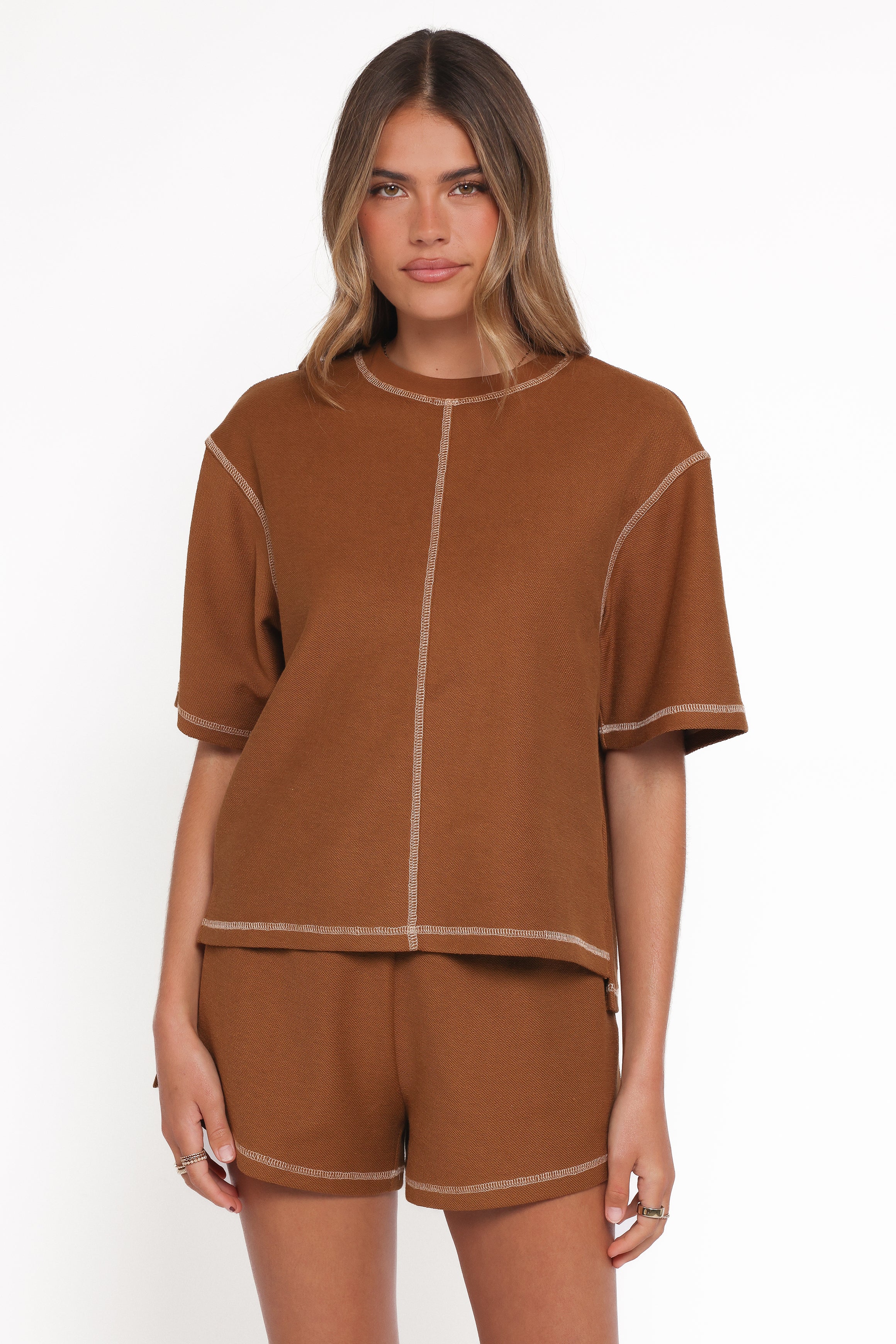 Petal and Pup USA SETS Melody Knit Short Set - Chocolate