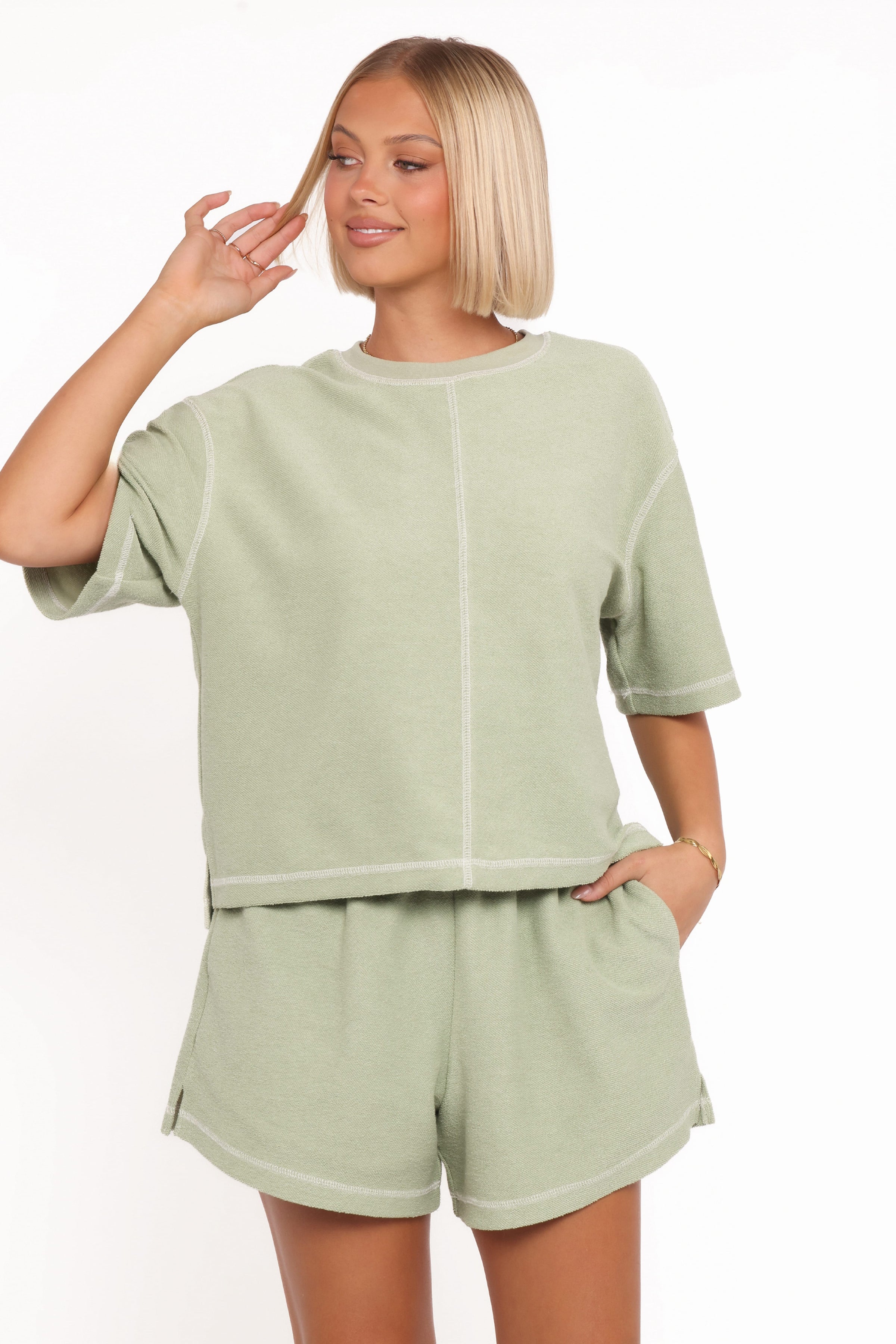 Petal and Pup USA SETS Melody Knit Short Set - Matcha
