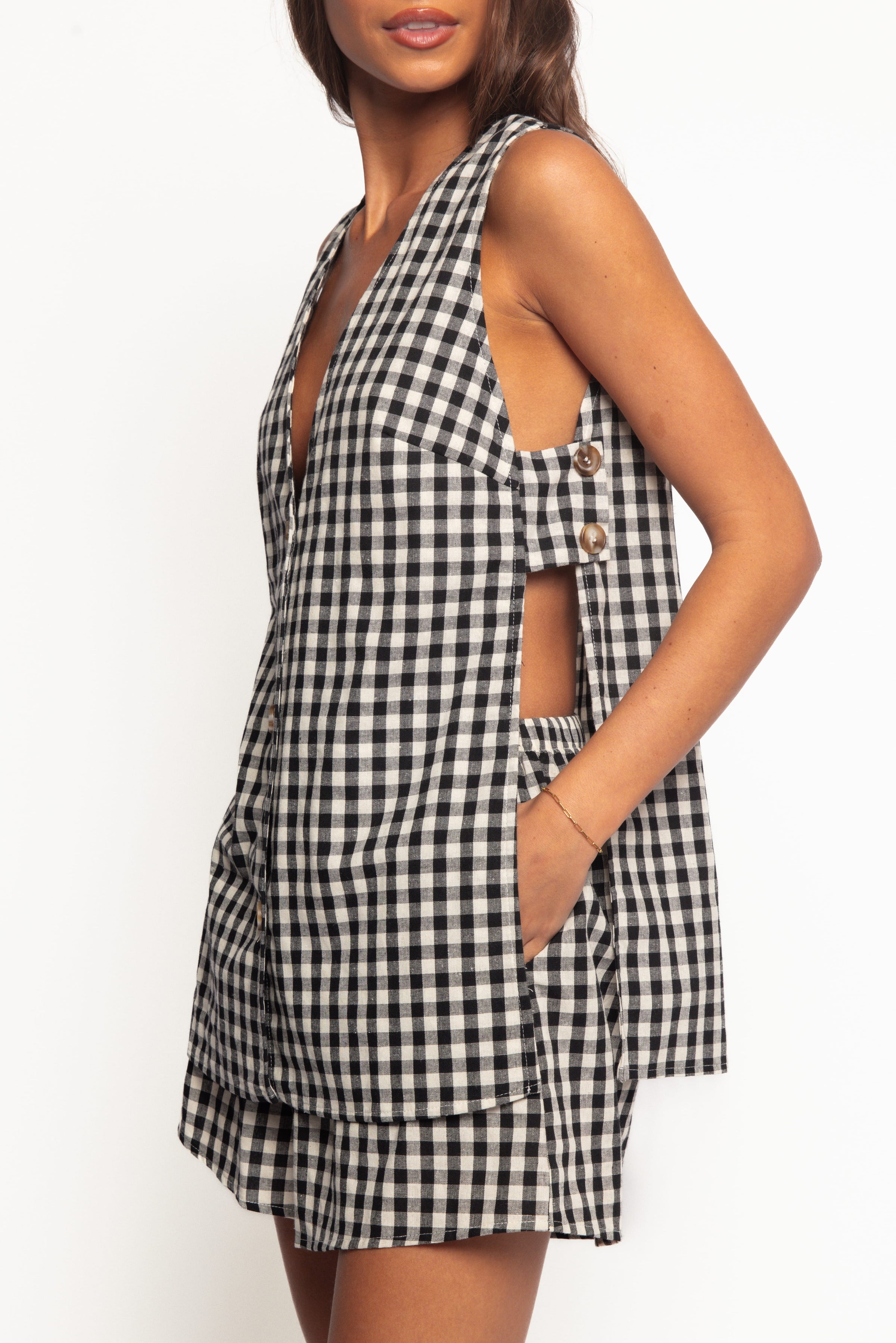 Petal and Pup USA SETS Miller Short Set - Black Gingham