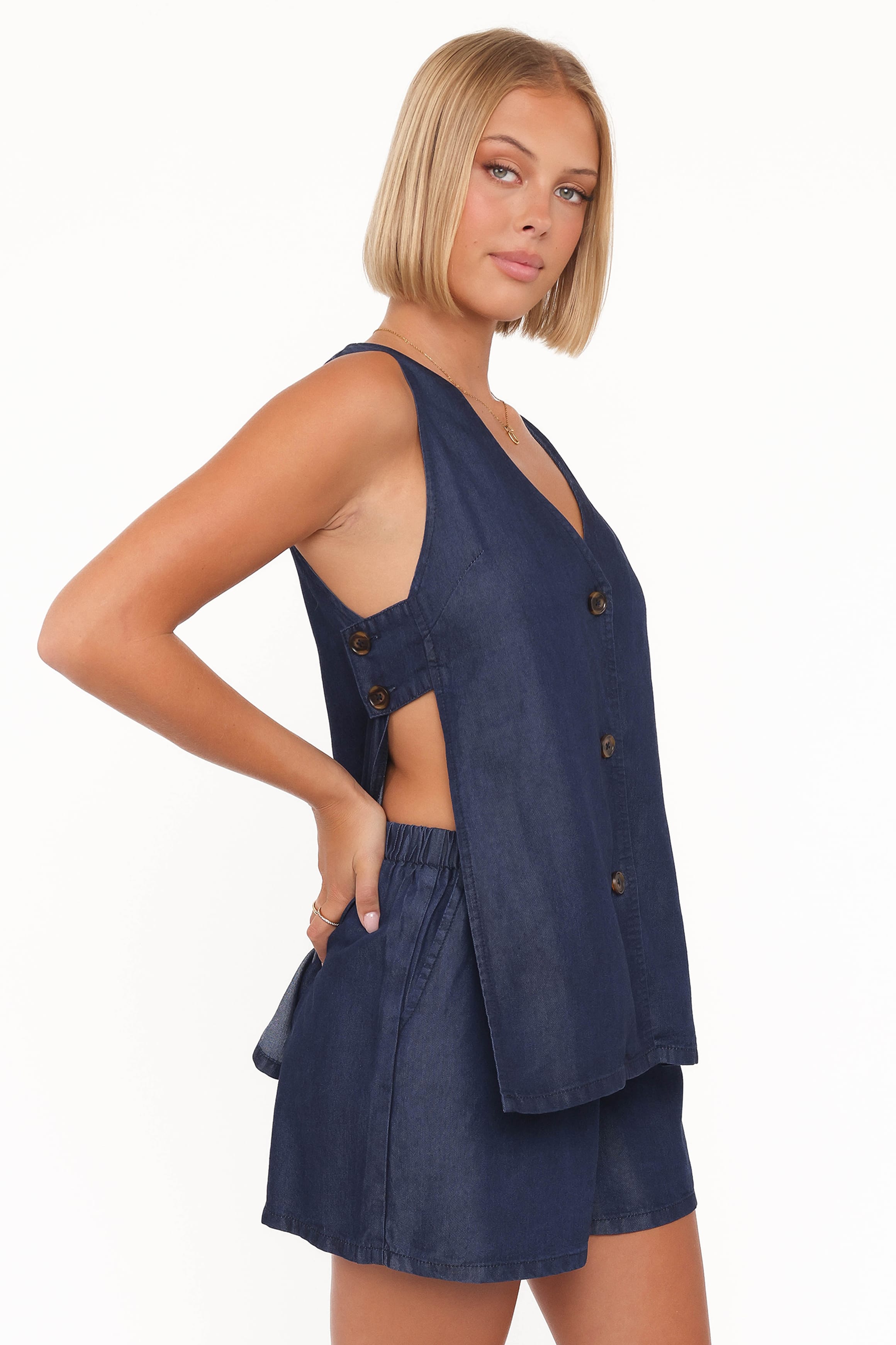 Petal and Pup USA SETS Miller Short Set - Chambray