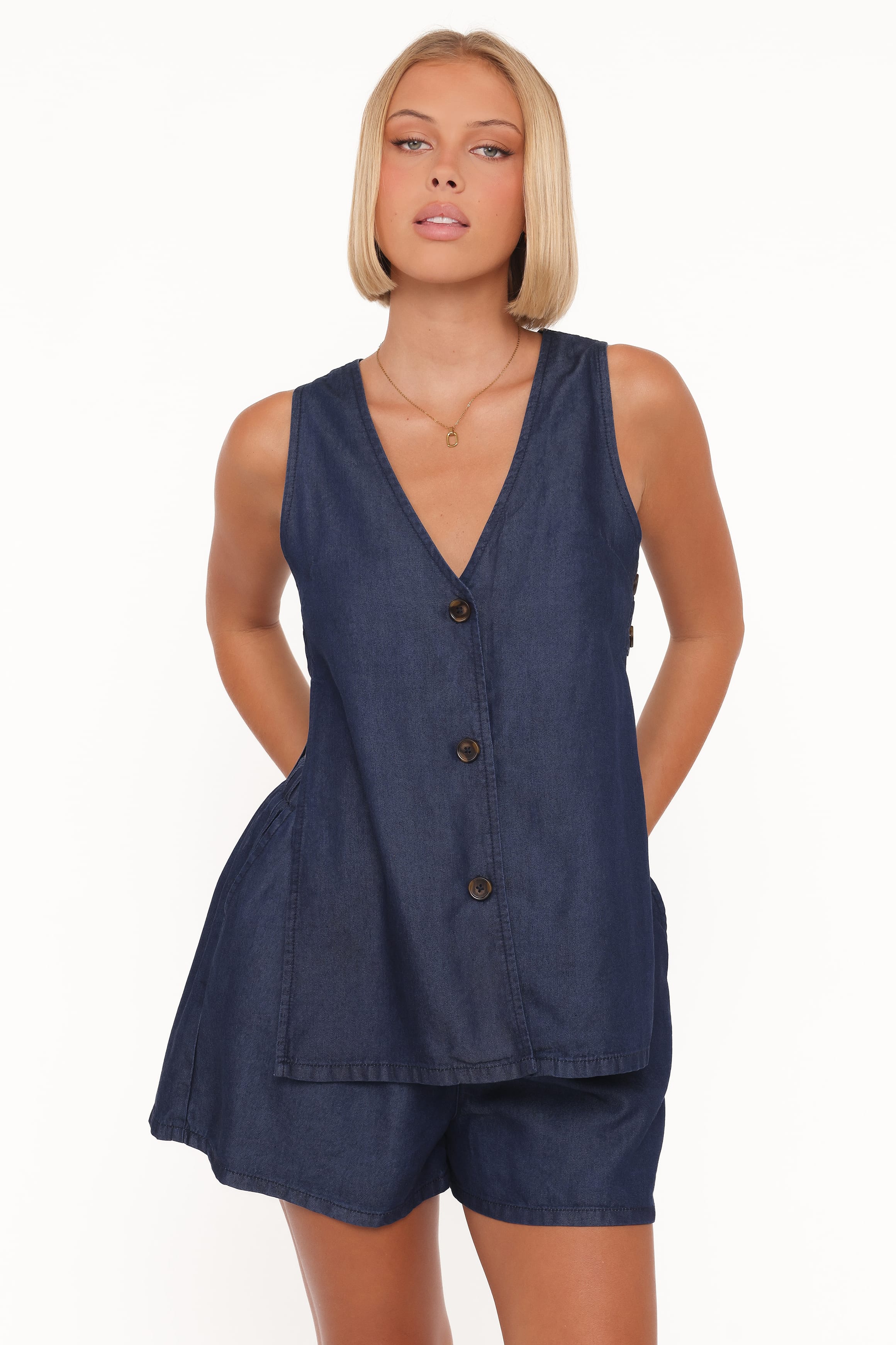 Petal and Pup USA SETS Miller Short Set - Chambray
