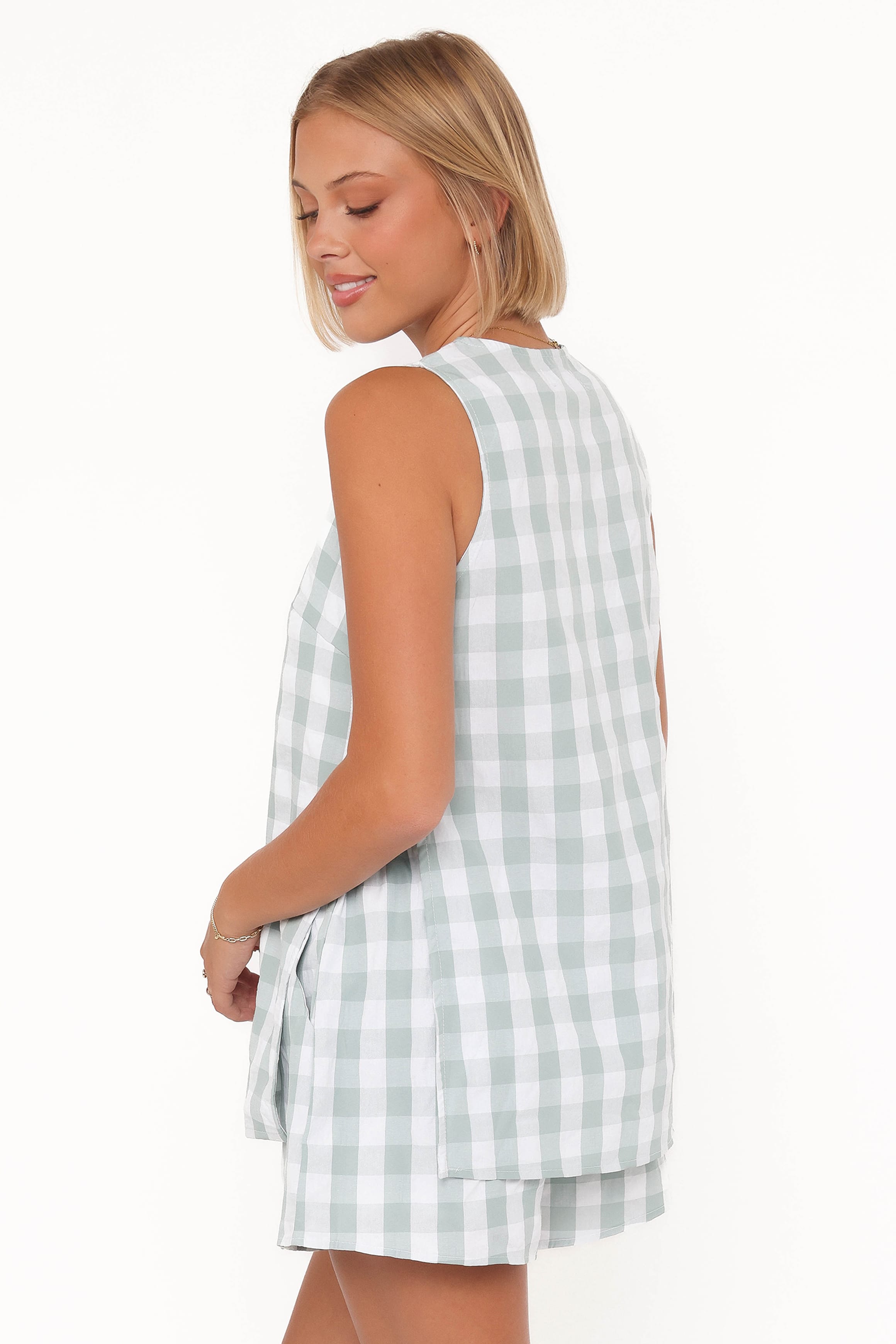Petal and Pup USA SETS Miller Short Set - Sage Gingham