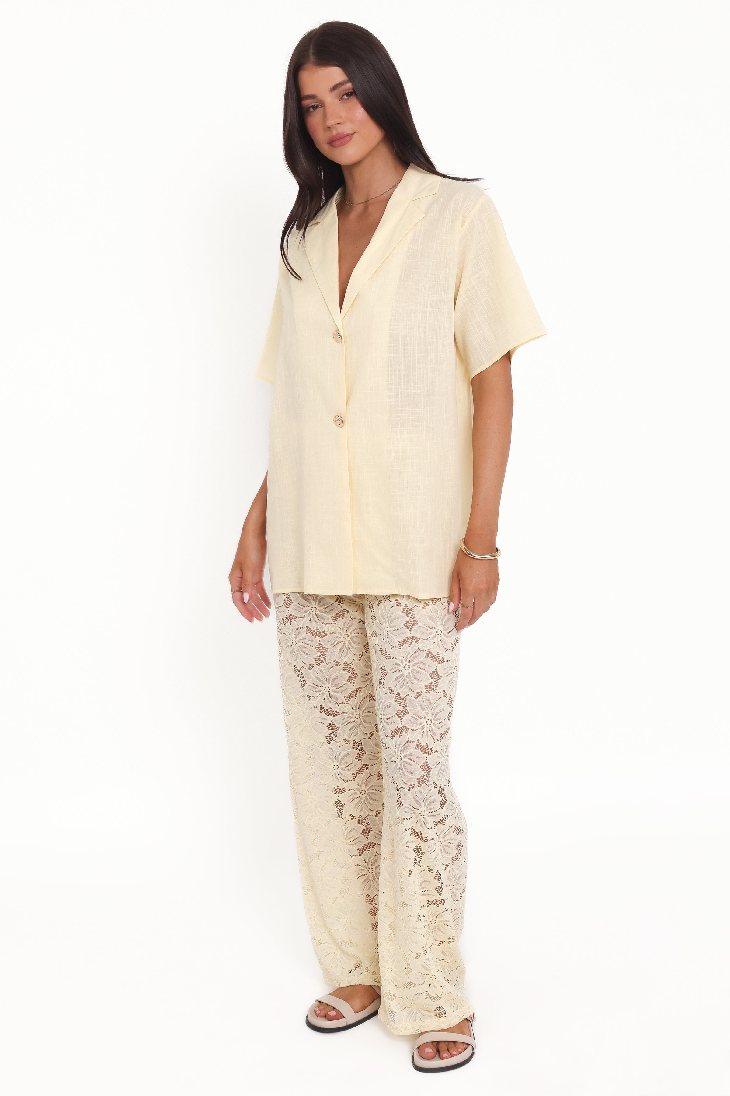 Petal and Pup USA SETS Mindy Lace Pant Set - Yellow