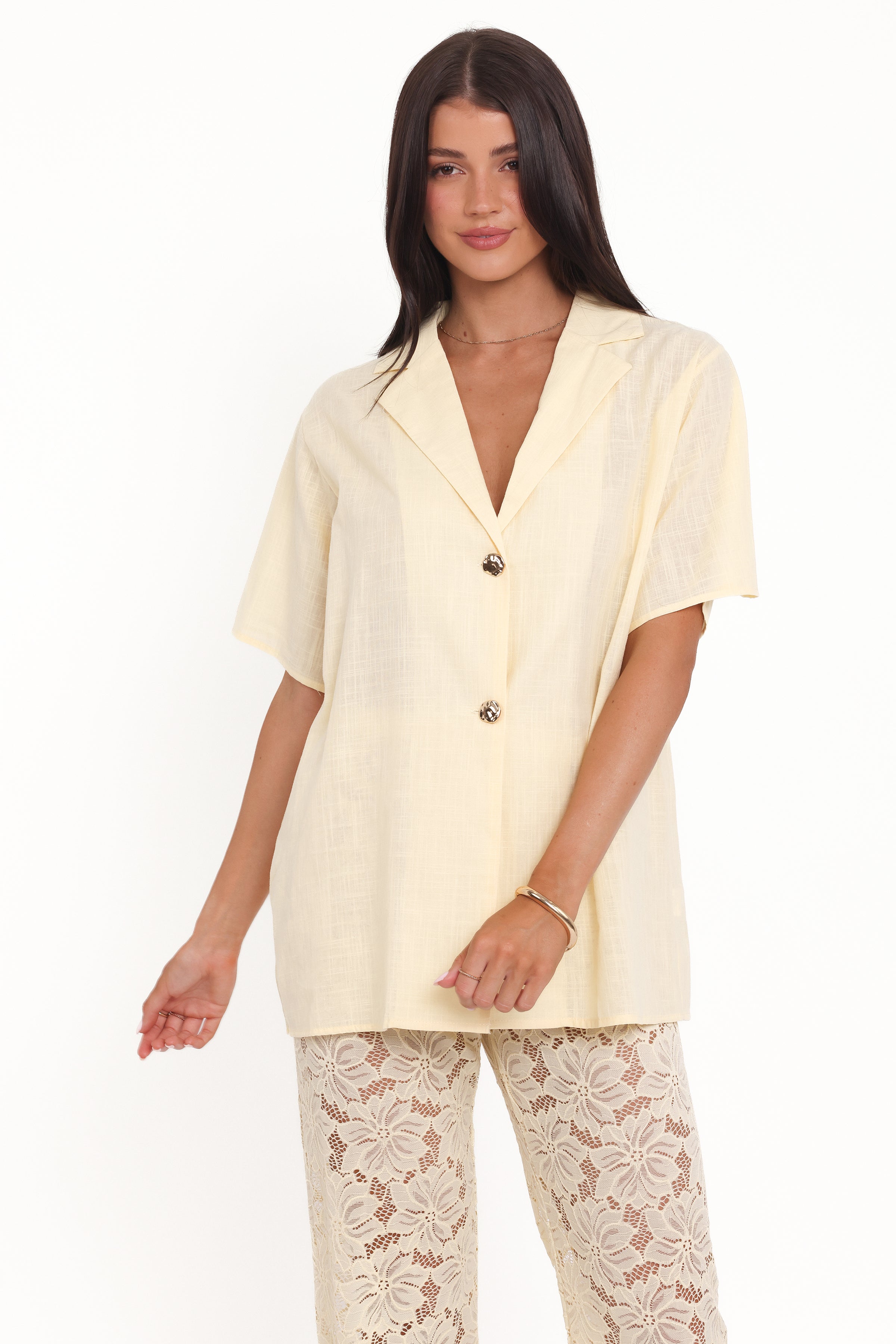 Petal and Pup USA SETS Mindy Lace Pant Set - Yellow