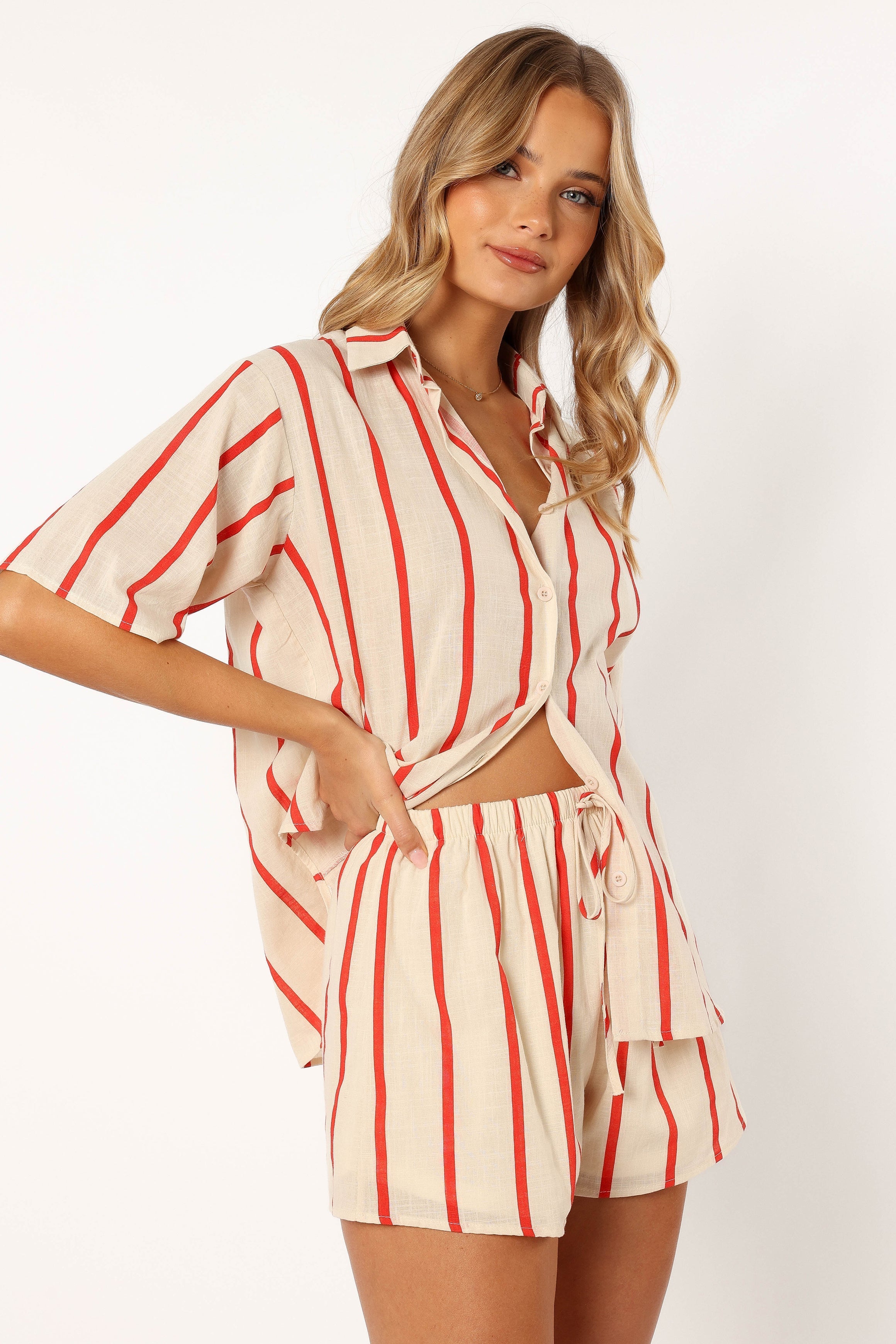 Petal and Pup USA SETS Myles Short Set - Red Stripe