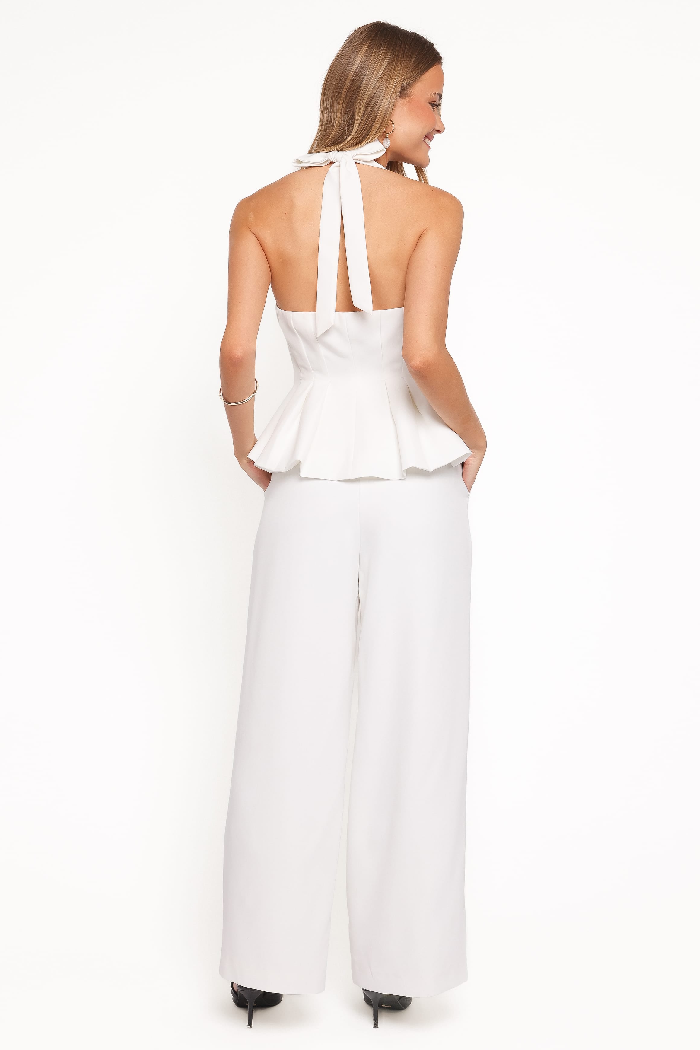 Petal and Pup USA SETS Odelia Halter Vest Pant Set - White