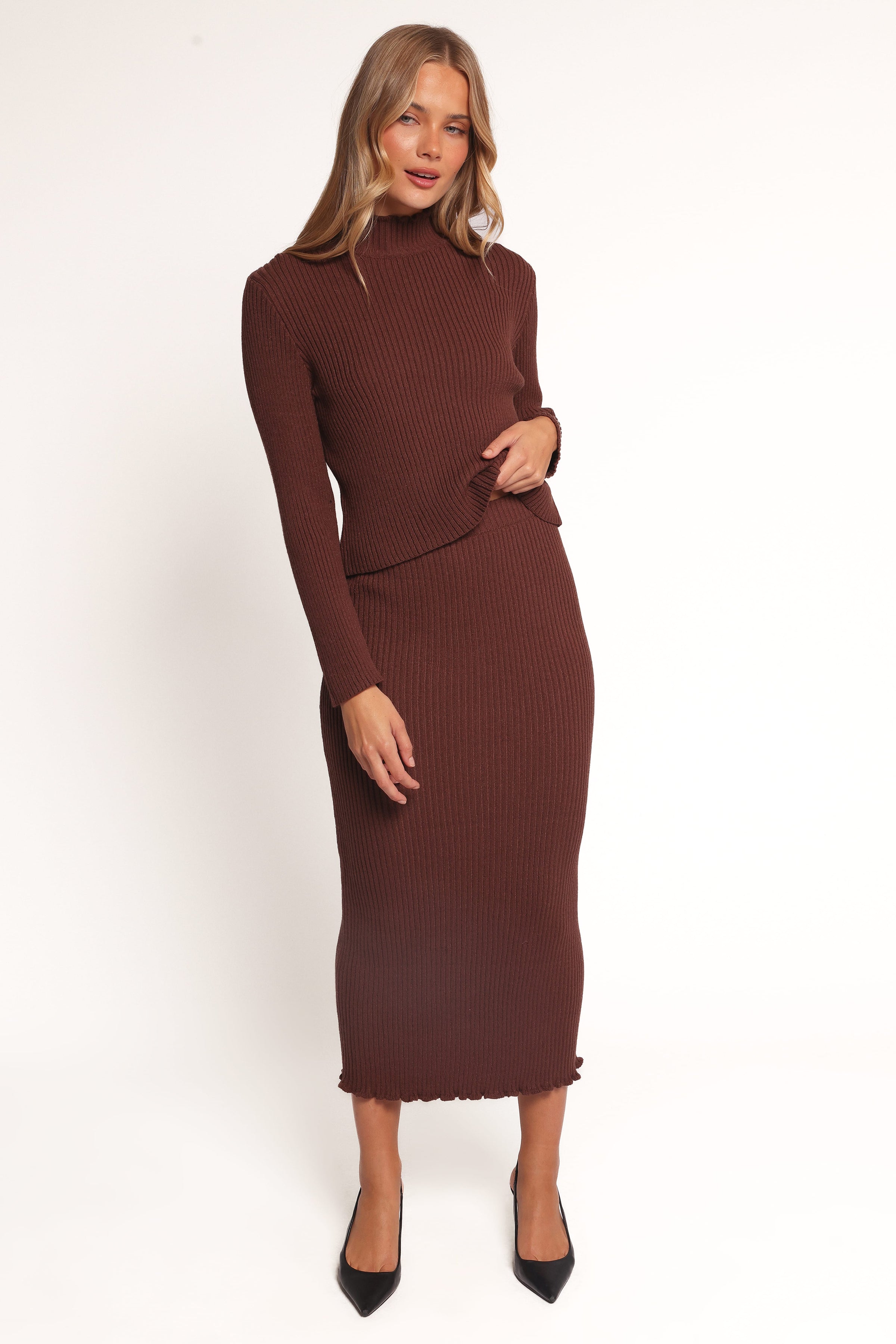 Petal and Pup USA SETS Payton Knitted Set - Chocolate Brown