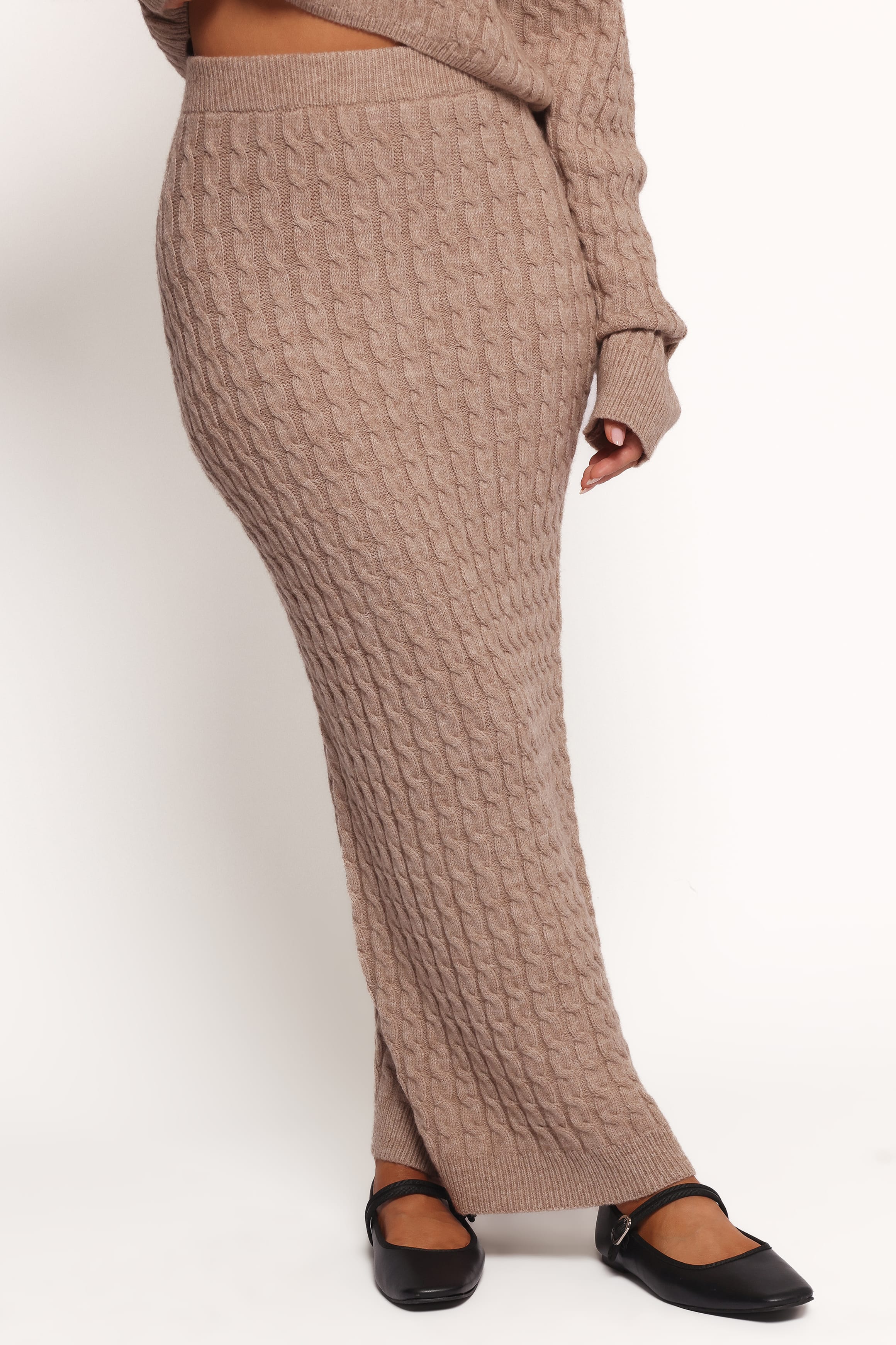 Petal and Pup USA SETS Reid Cable Knit Skirt Set - Taupe